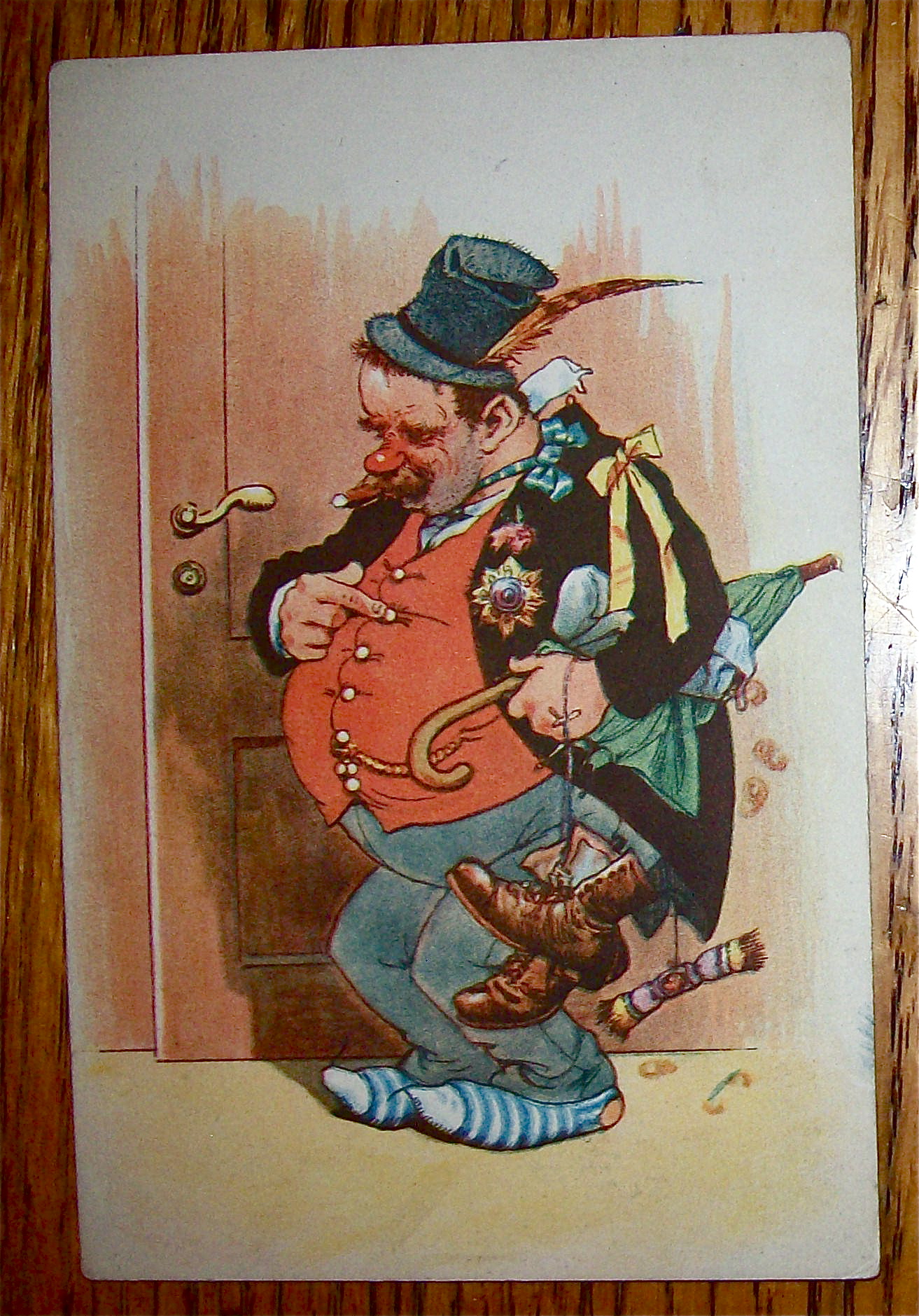 Man Dressed As Clown Postcard