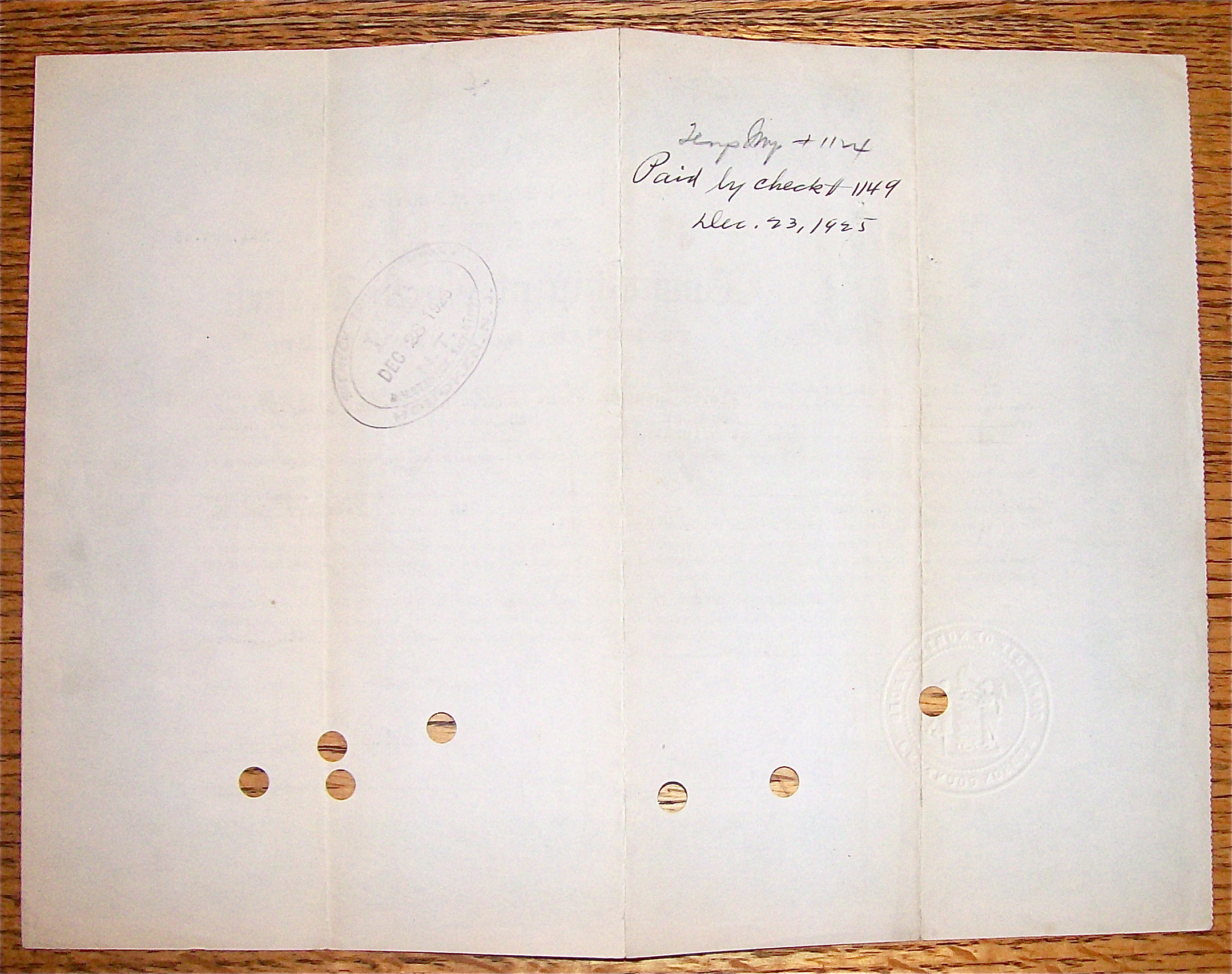 1925 Township Of North Bergen New Jersey Note