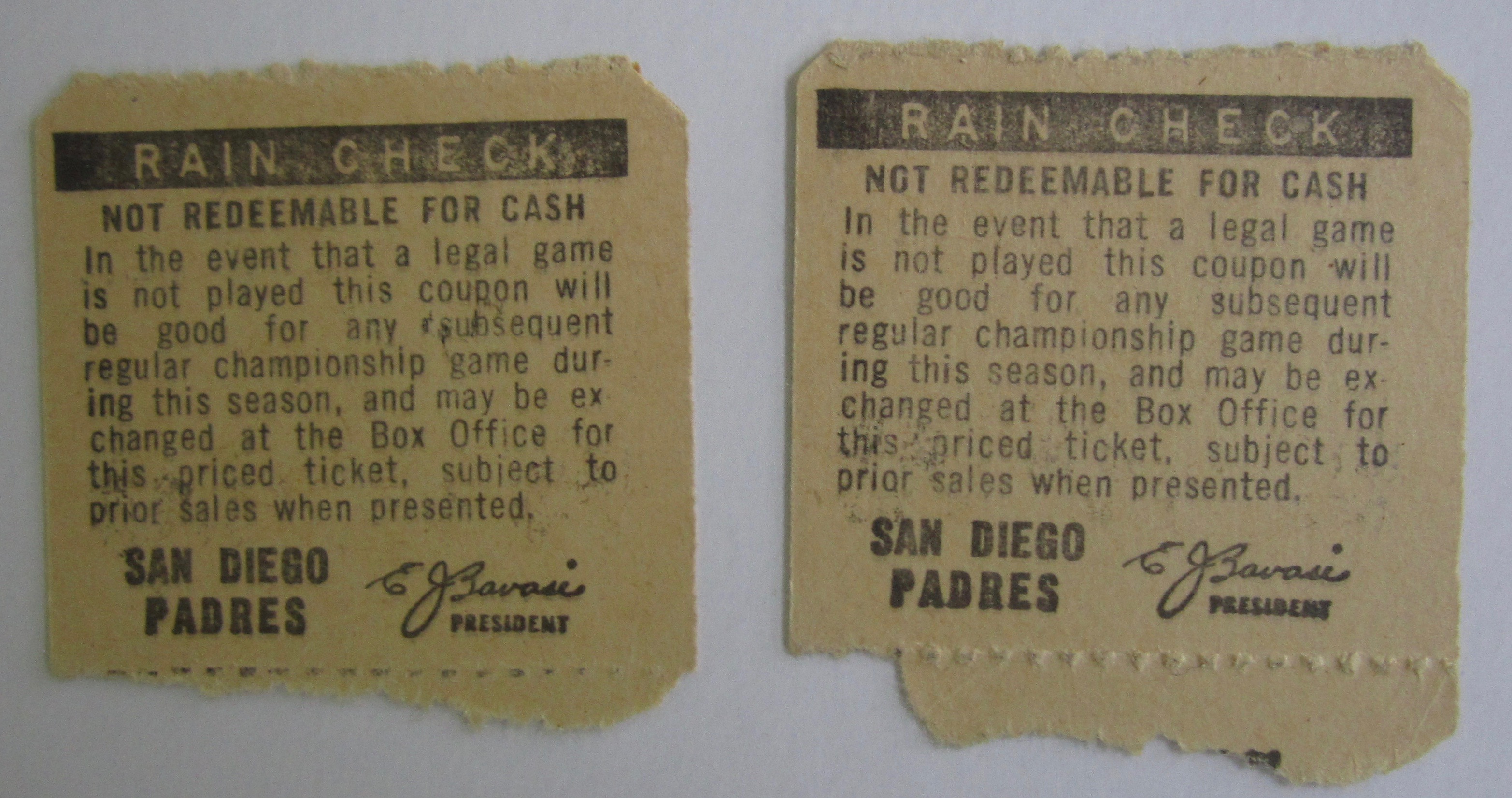 1969 Official Padres vs Phillies Scorecard