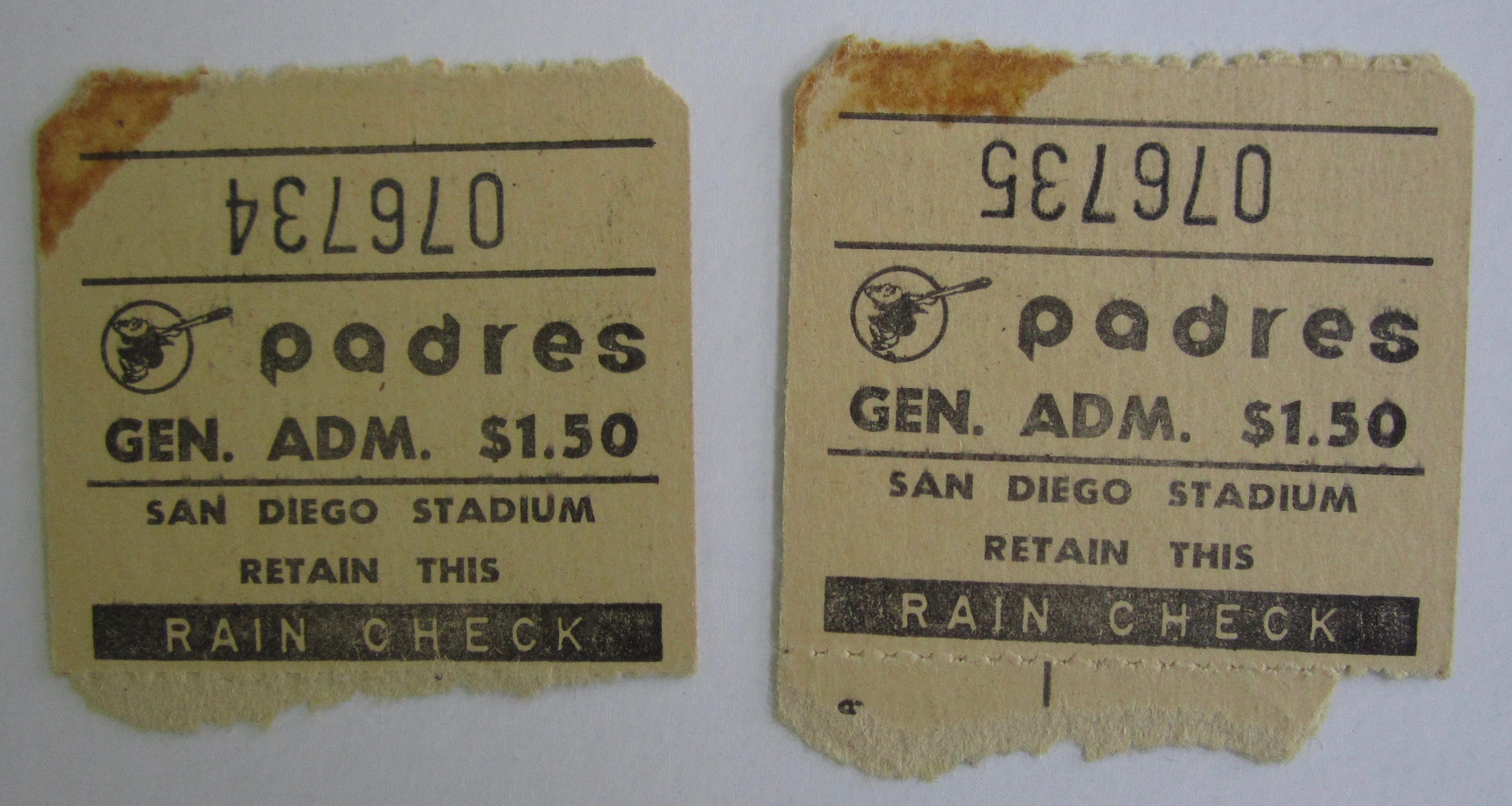 1969 Official Padres vs Phillies Scorecard
