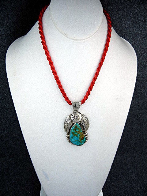 Navajo Sterling Silver Pilot Mountain Turquoise Pendant