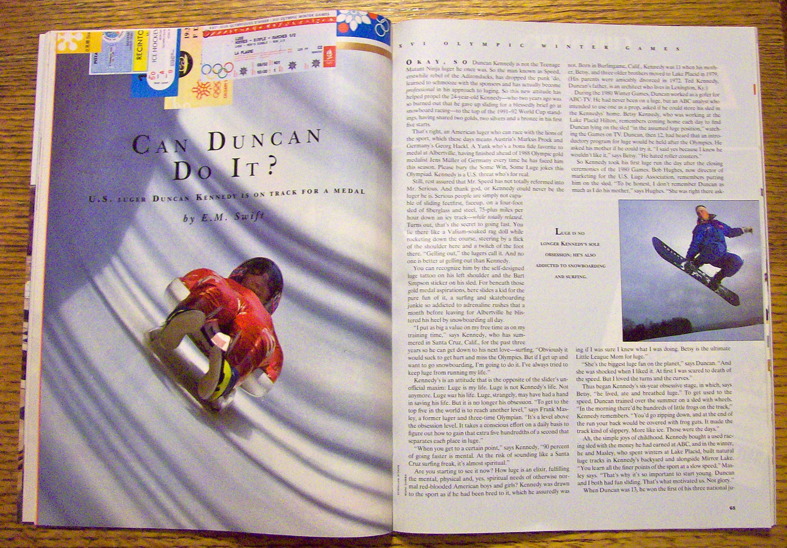 Sport Illustrated Magazine January 27, 1992 Olympics