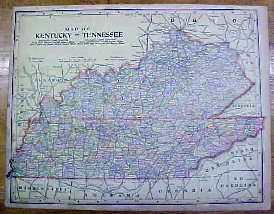 Antique Map Kentucky/Tennessee/Minnesota 1902 Crowell