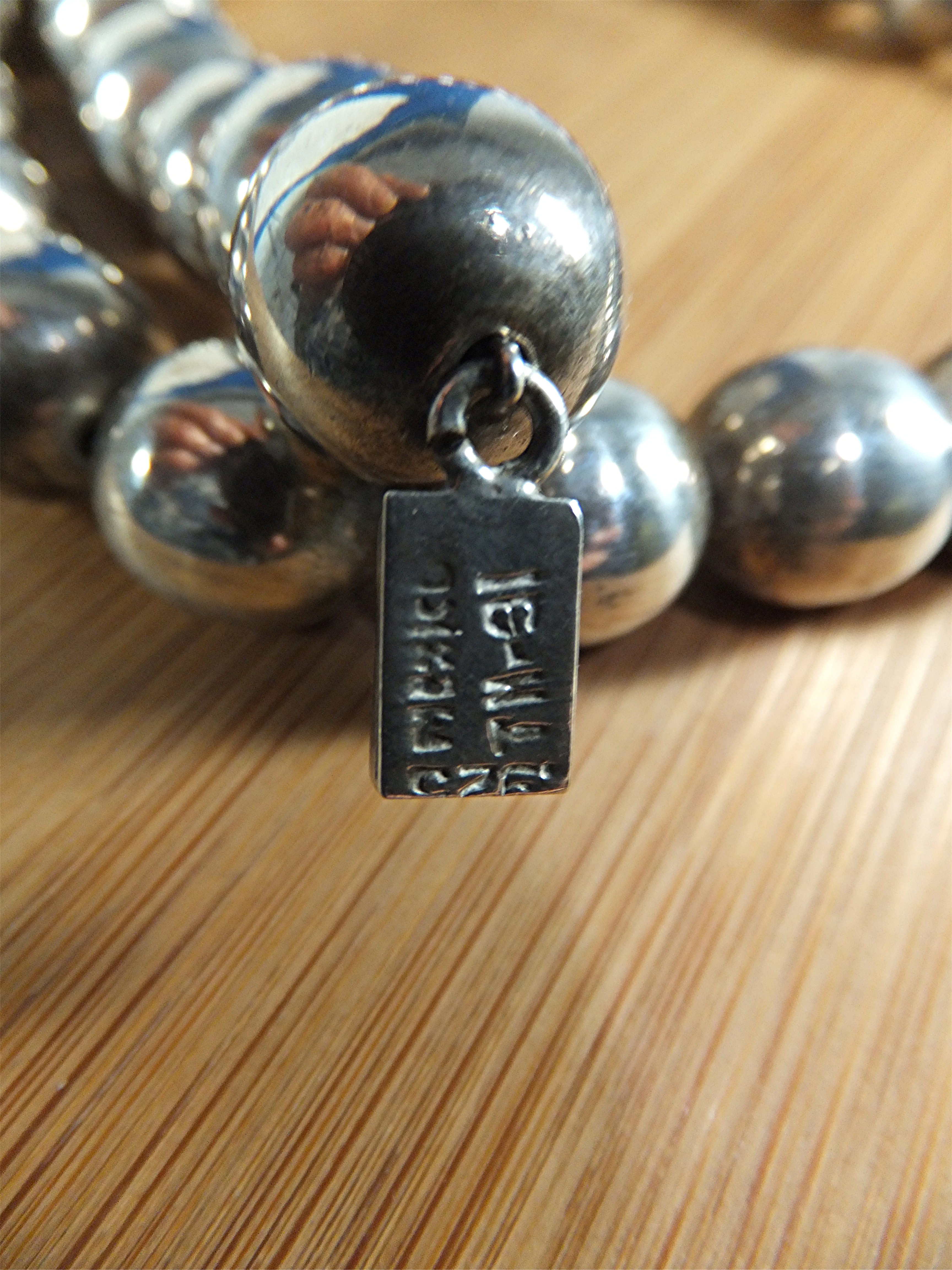 Necklace Sterling Silver Beads Taxco  Mexico TM-31
