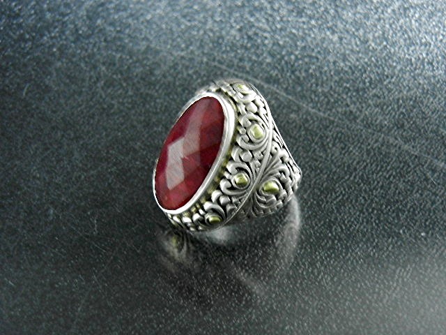 Samuel Benham 18K Gold Sterling Silver Ruby Ring