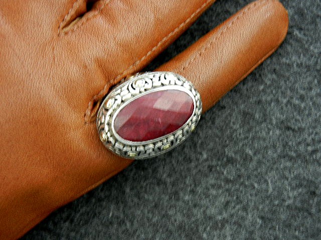 Samuel Benham 18K Gold Sterling Silver Ruby Ring