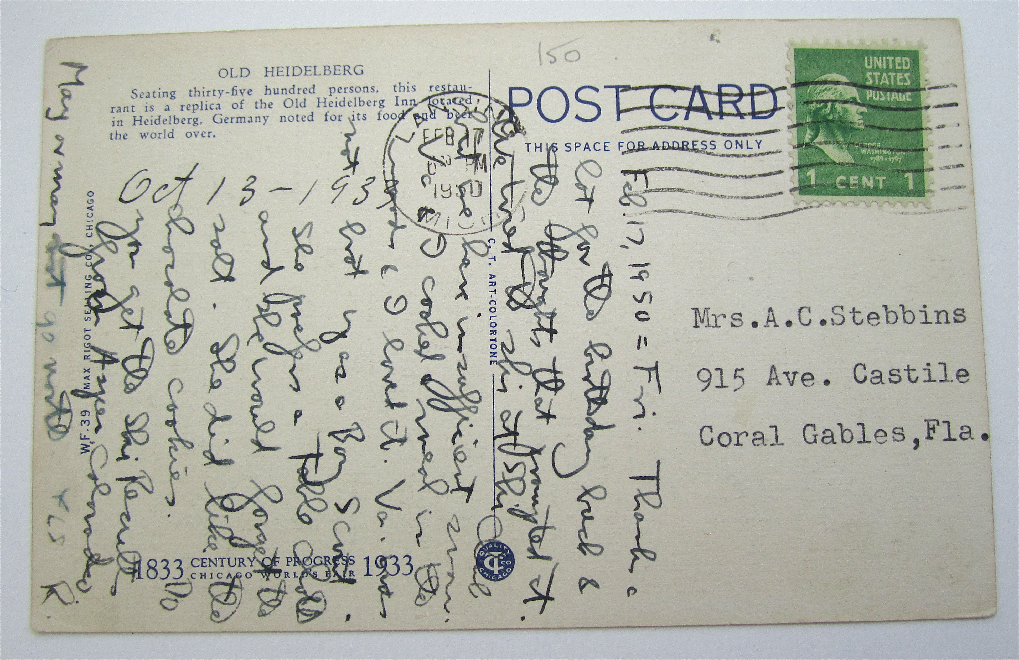 Old Heidelberg Postcard (Chicago World's Fair)