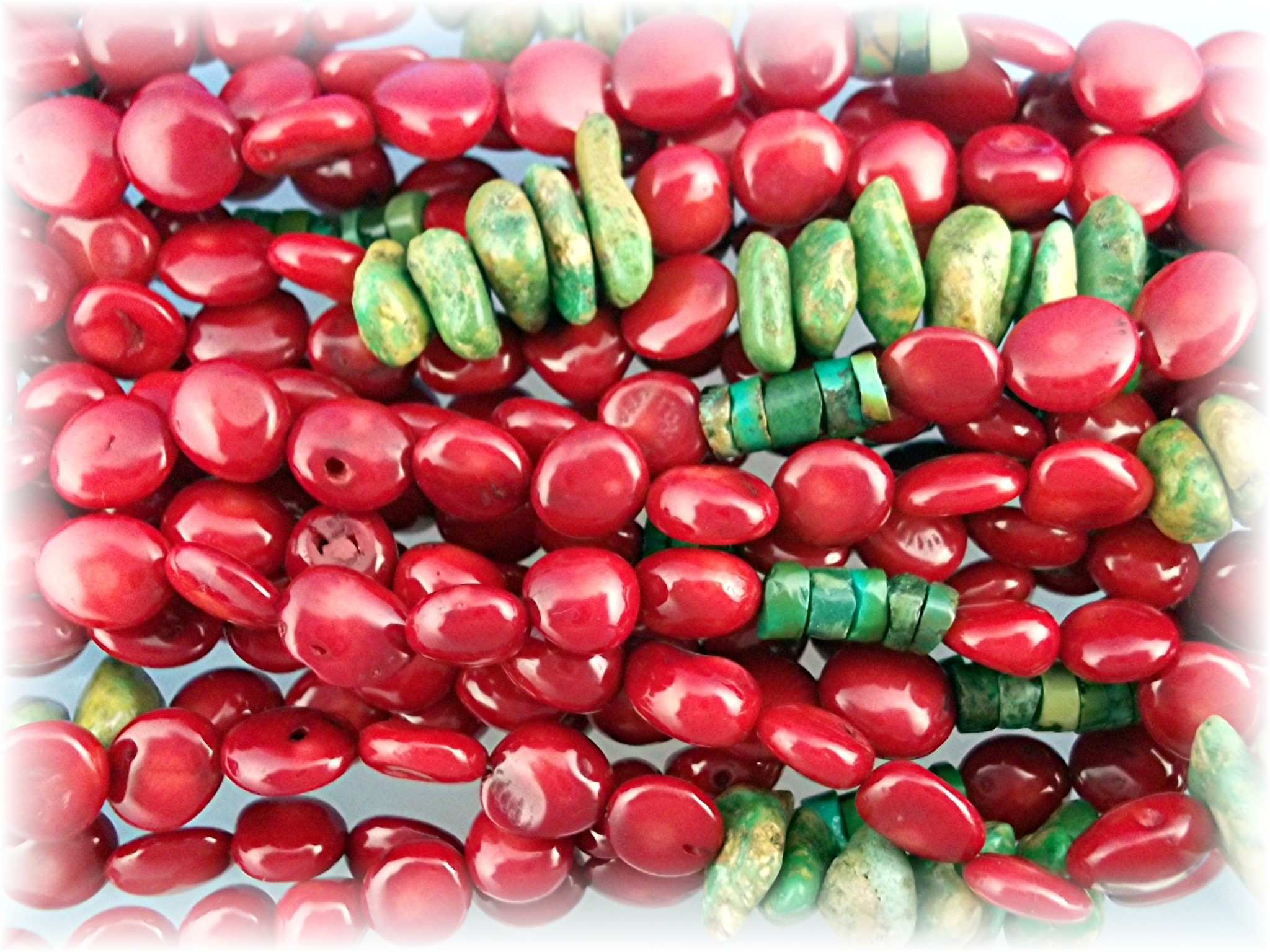 Necklace Turquoise Red Croal Sterling Silver Clasp