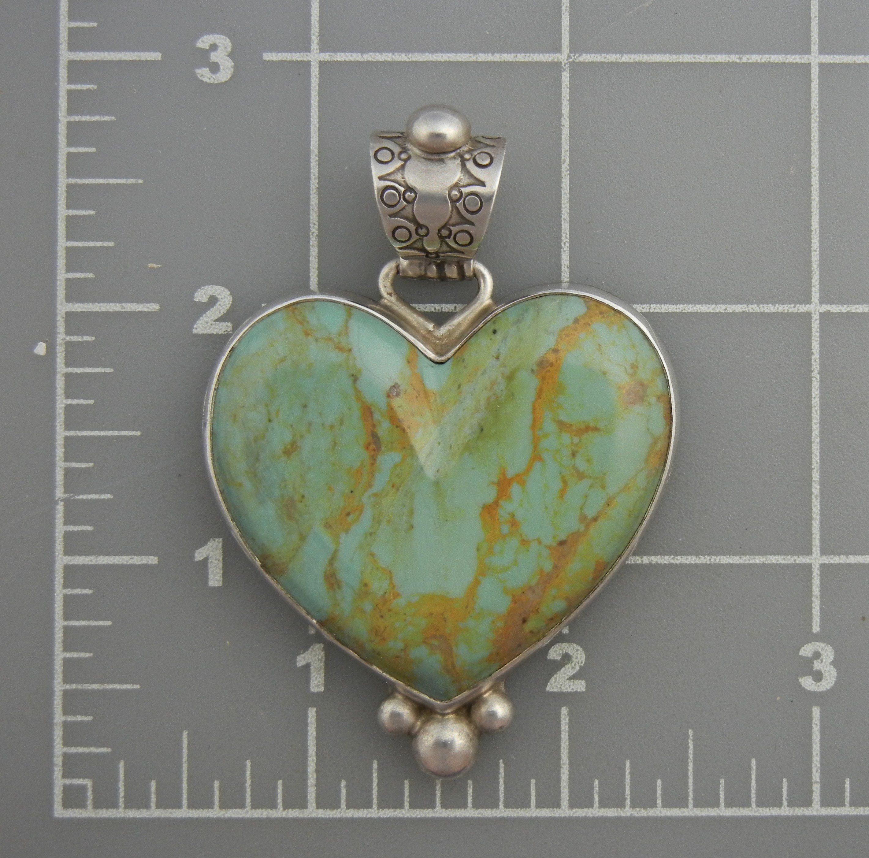David Troutman Kingman Turquoise Sterling Silver Heart