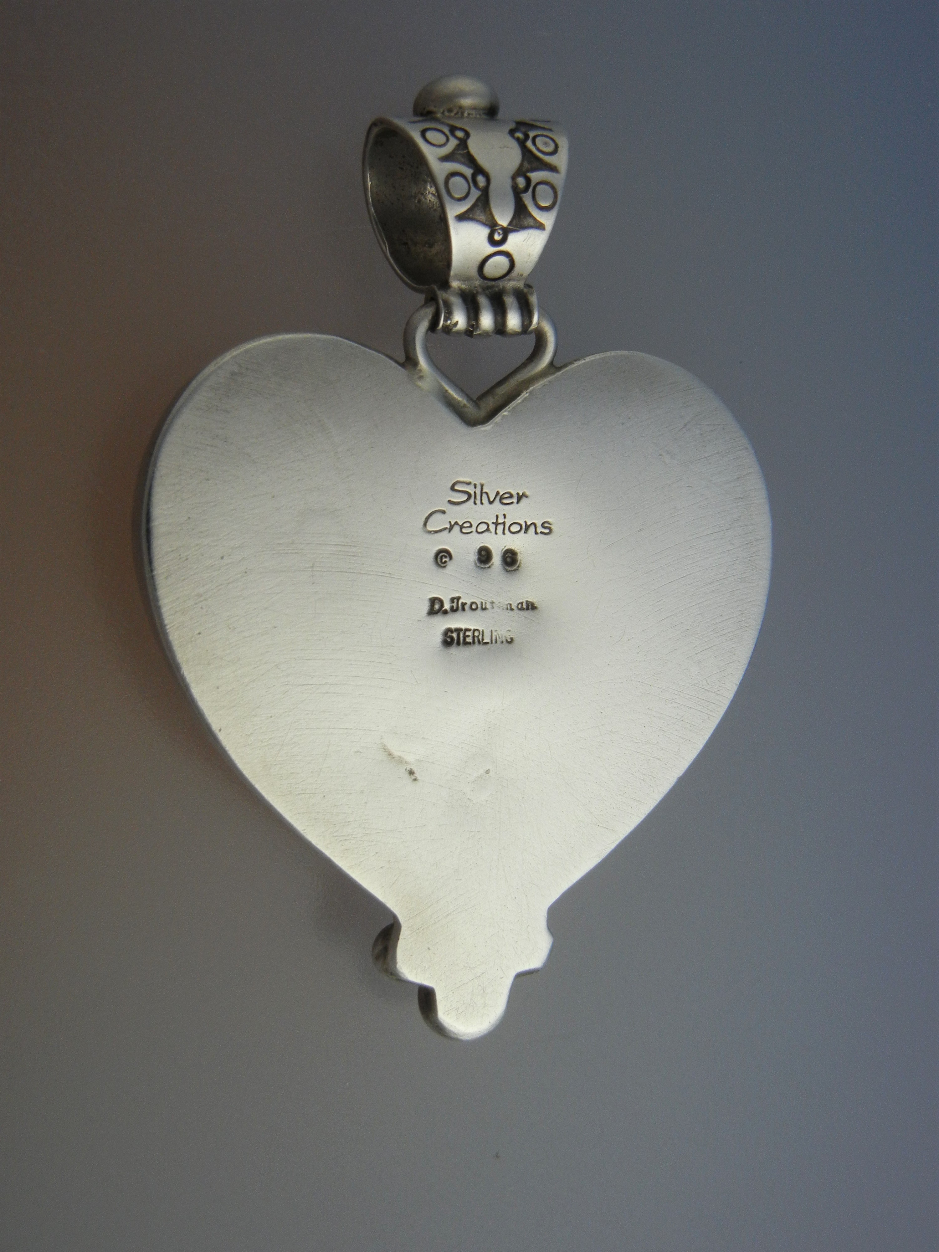 David Troutman Kingman Turquoise Sterling Silver Heart