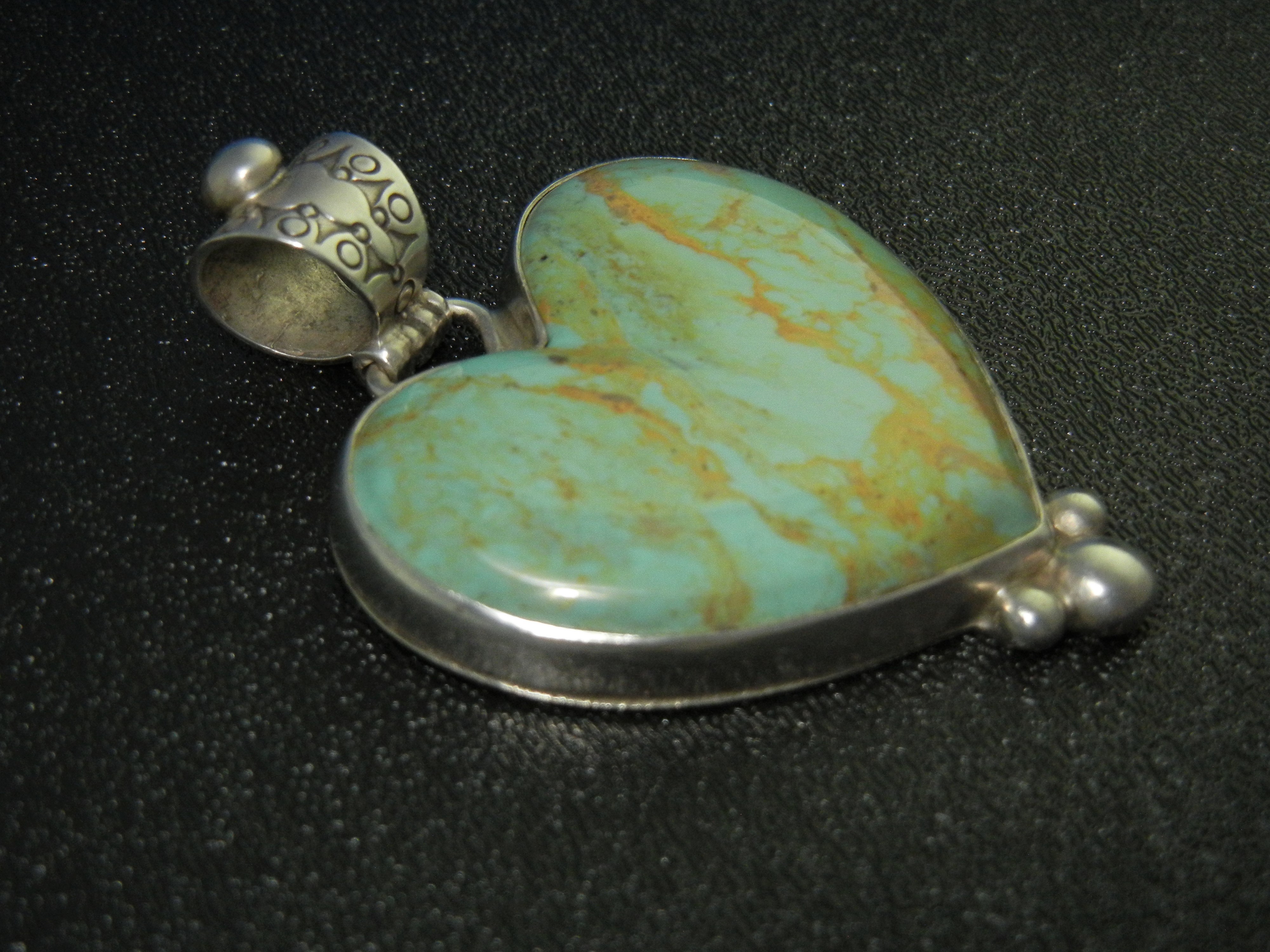 David Troutman Kingman Turquoise Sterling Silver Heart