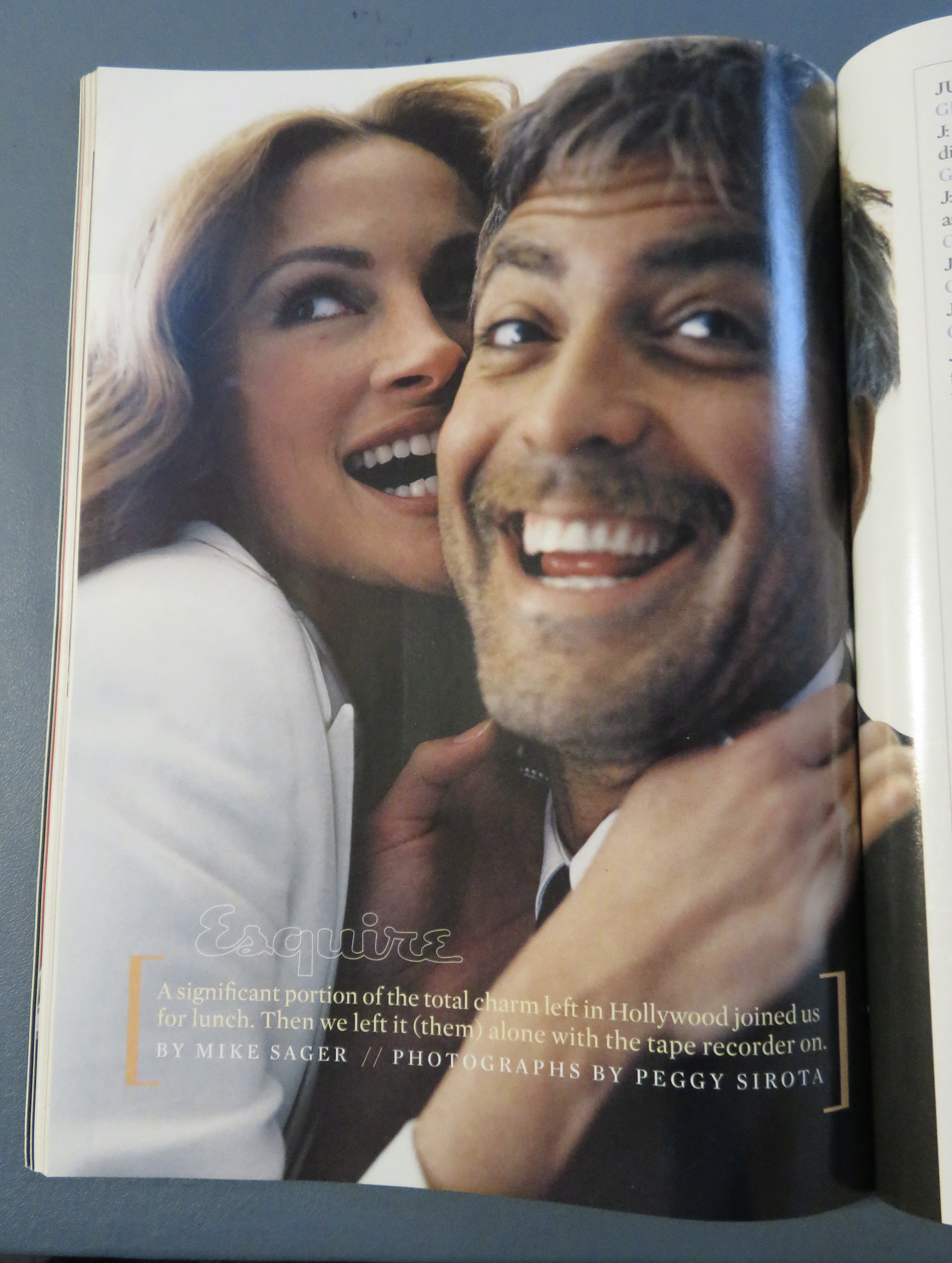 Esquire Magazine December 2001 J Roberts/G Clooney