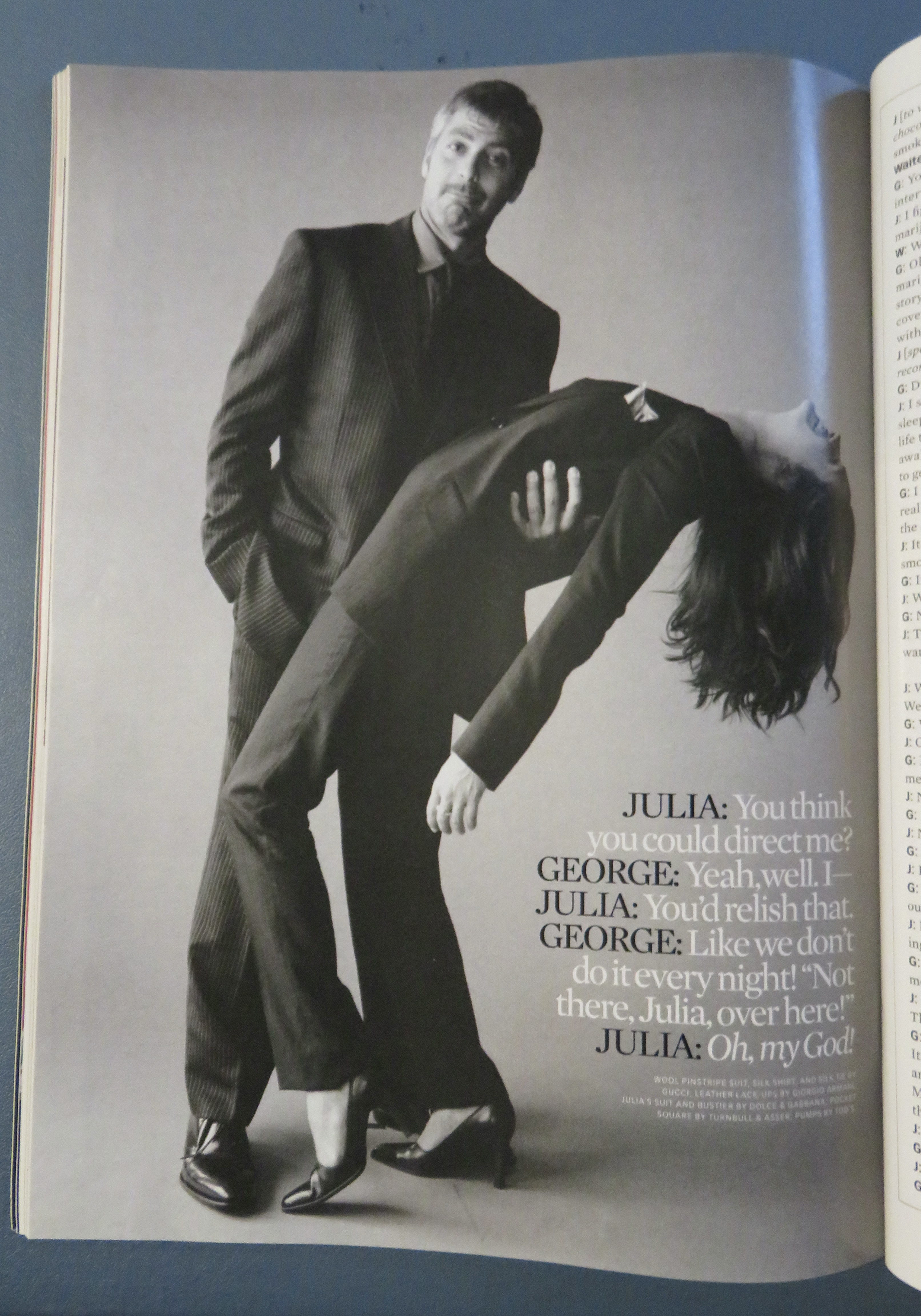 Esquire Magazine December 2001 J Roberts/G Clooney