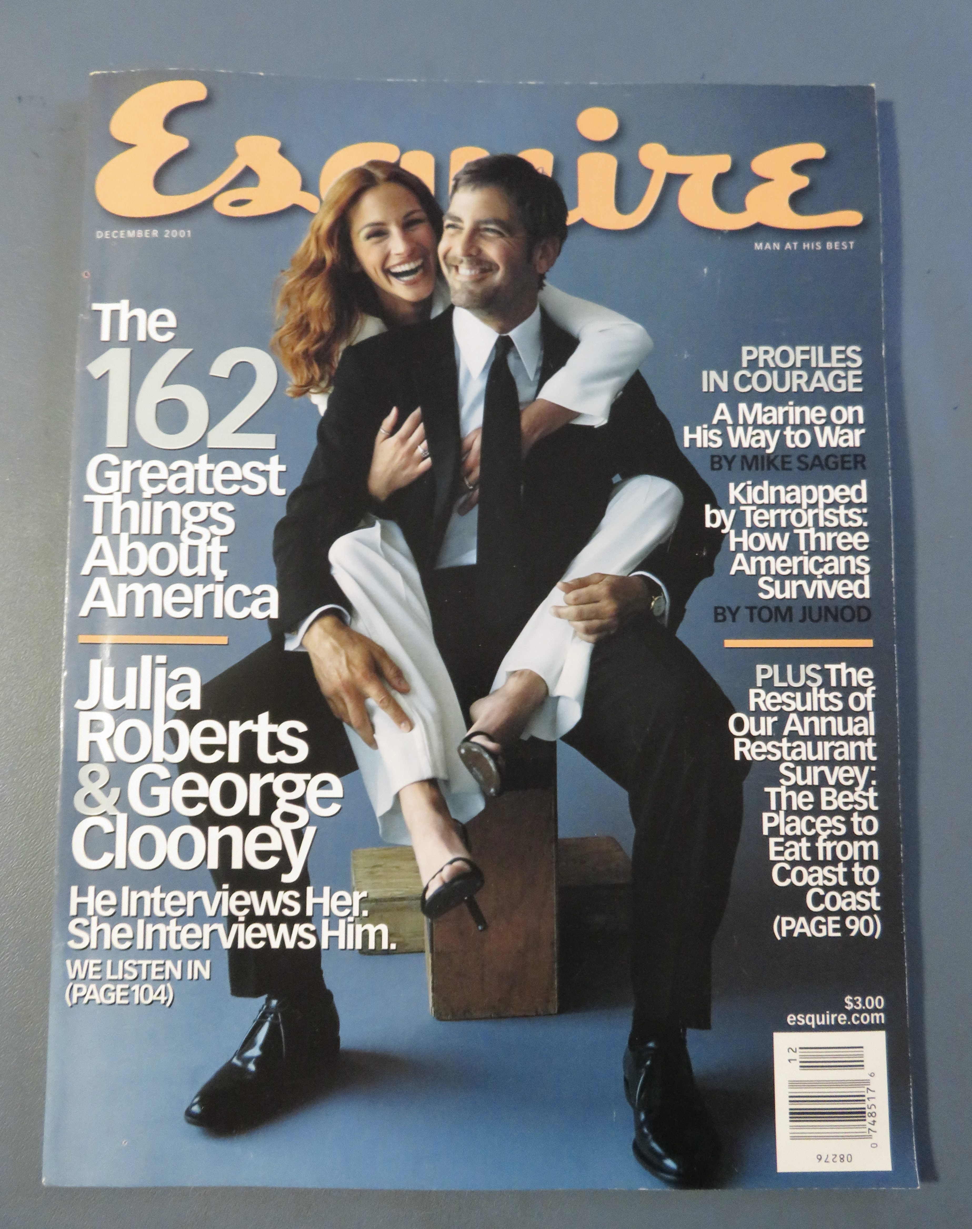 Esquire Magazine December 2001 J Roberts/G Clooney
