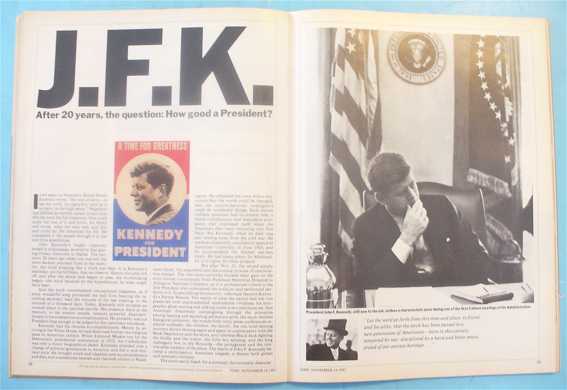Time Magazine - November 14, 1983 John F. Kennedy