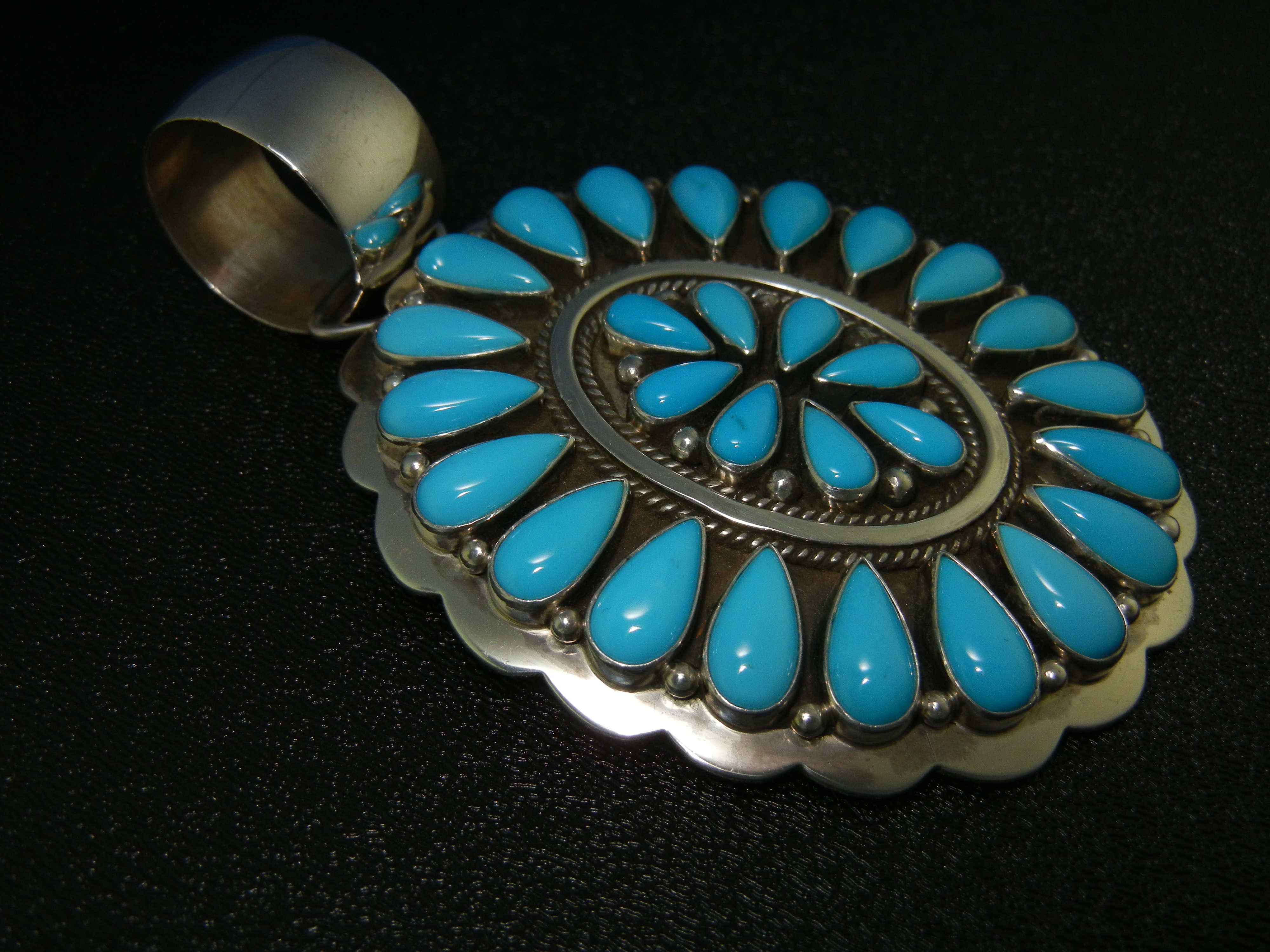 Navajo Sleeping Beauty Turquoise Sterling Silver Living