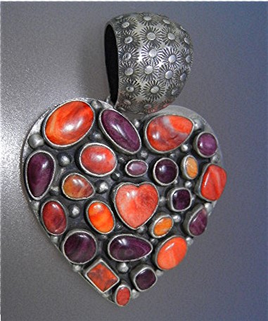 Dan Dodson Sterling Silver Spiny Oyster Heart Pendant