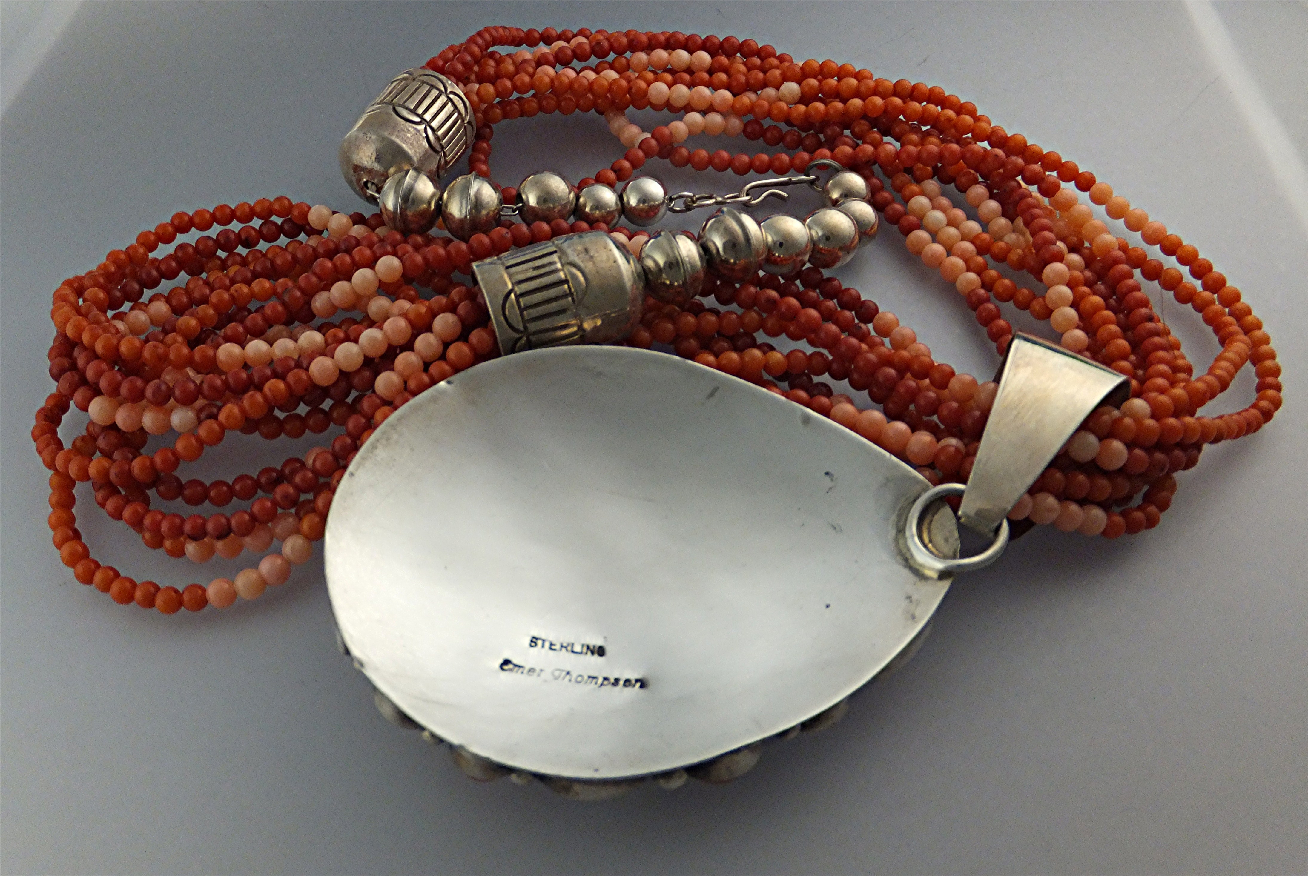 Mediterranean and Angelskin Coral Sterling Silver Neckl