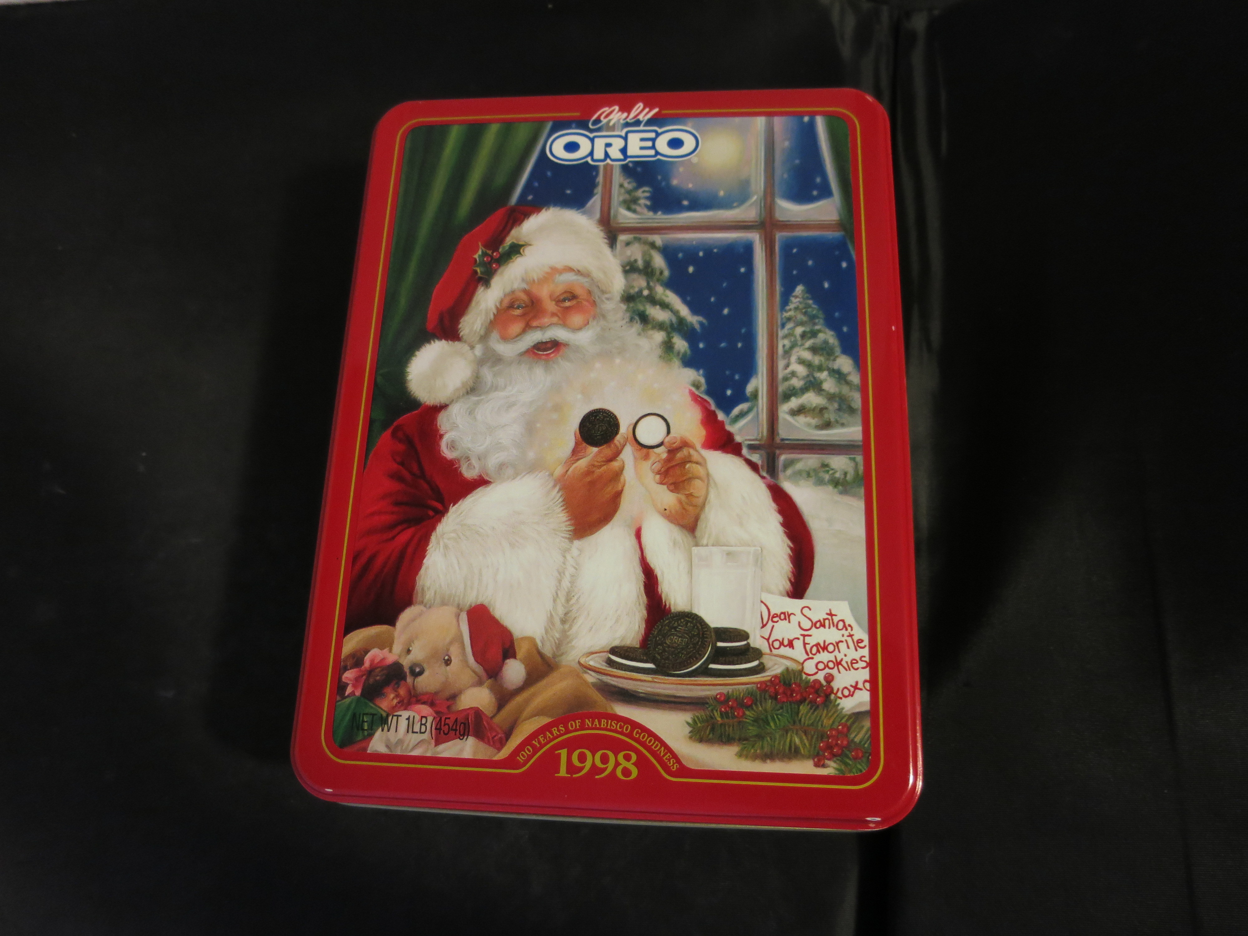 Oreo Cookie Tin 1998 Santas Little Secret