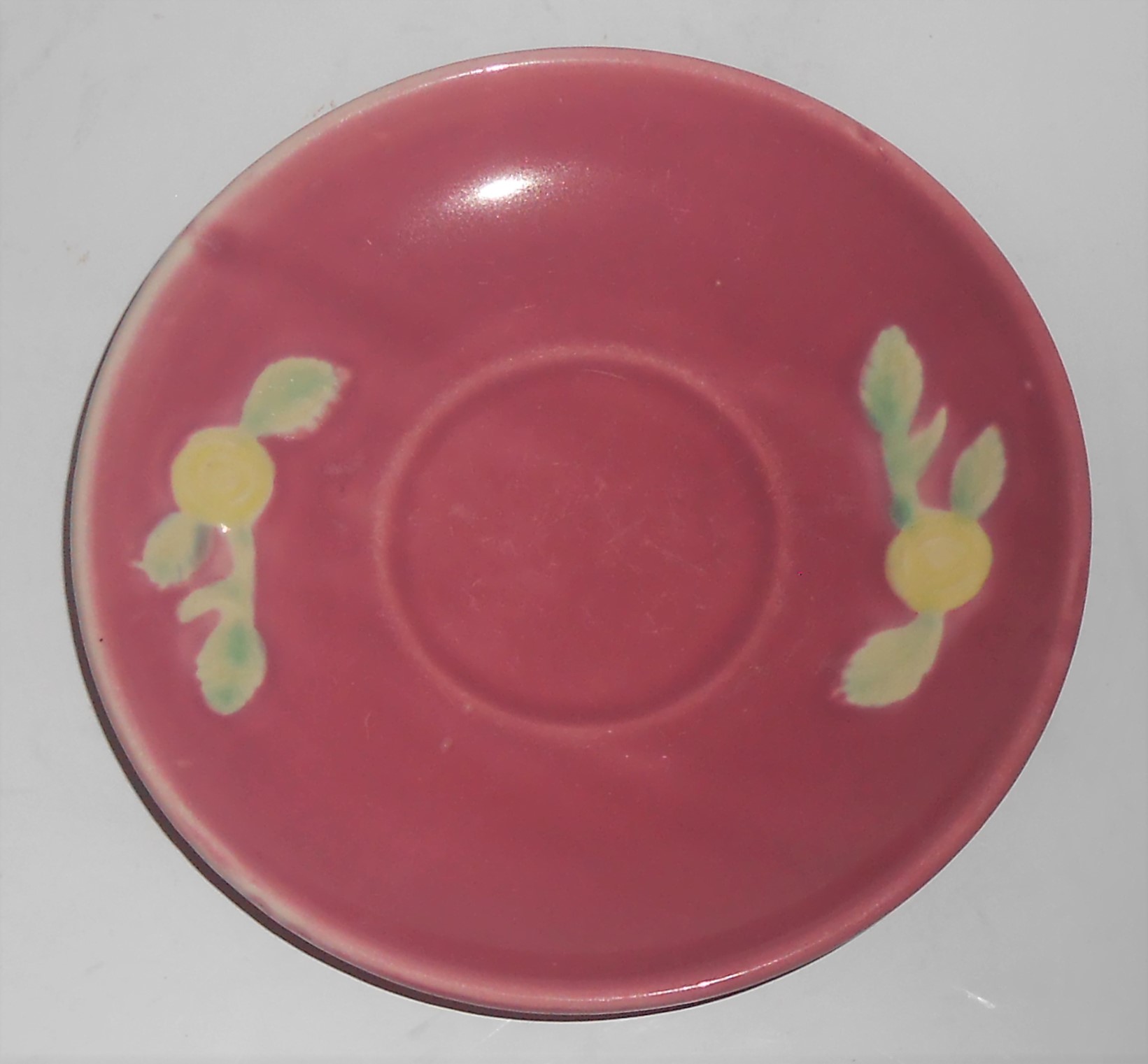 Coors Pottery Rosebud Early Red Saucer Robert Schneider