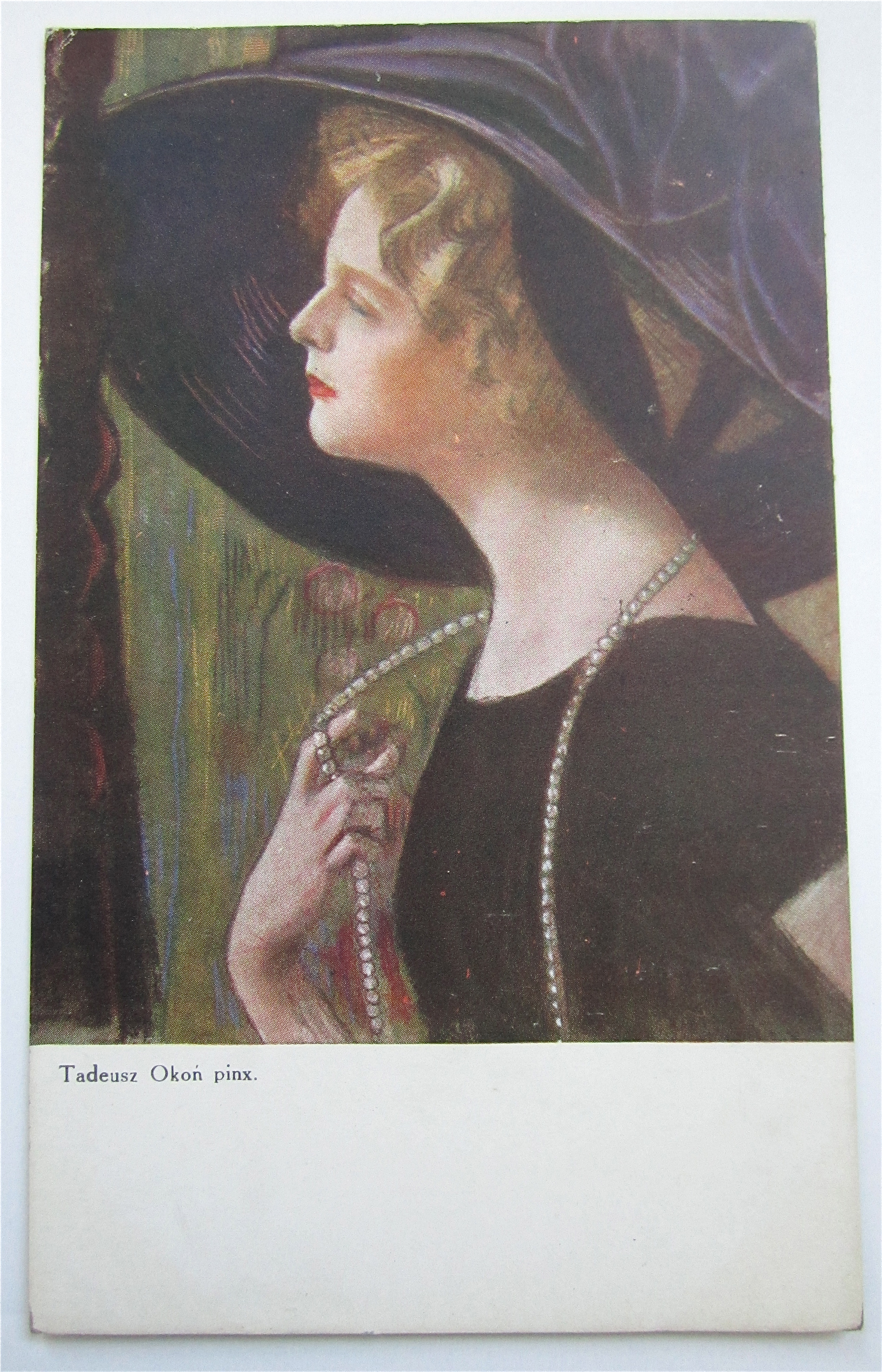 Woman Playing WIth Necklace Postcard