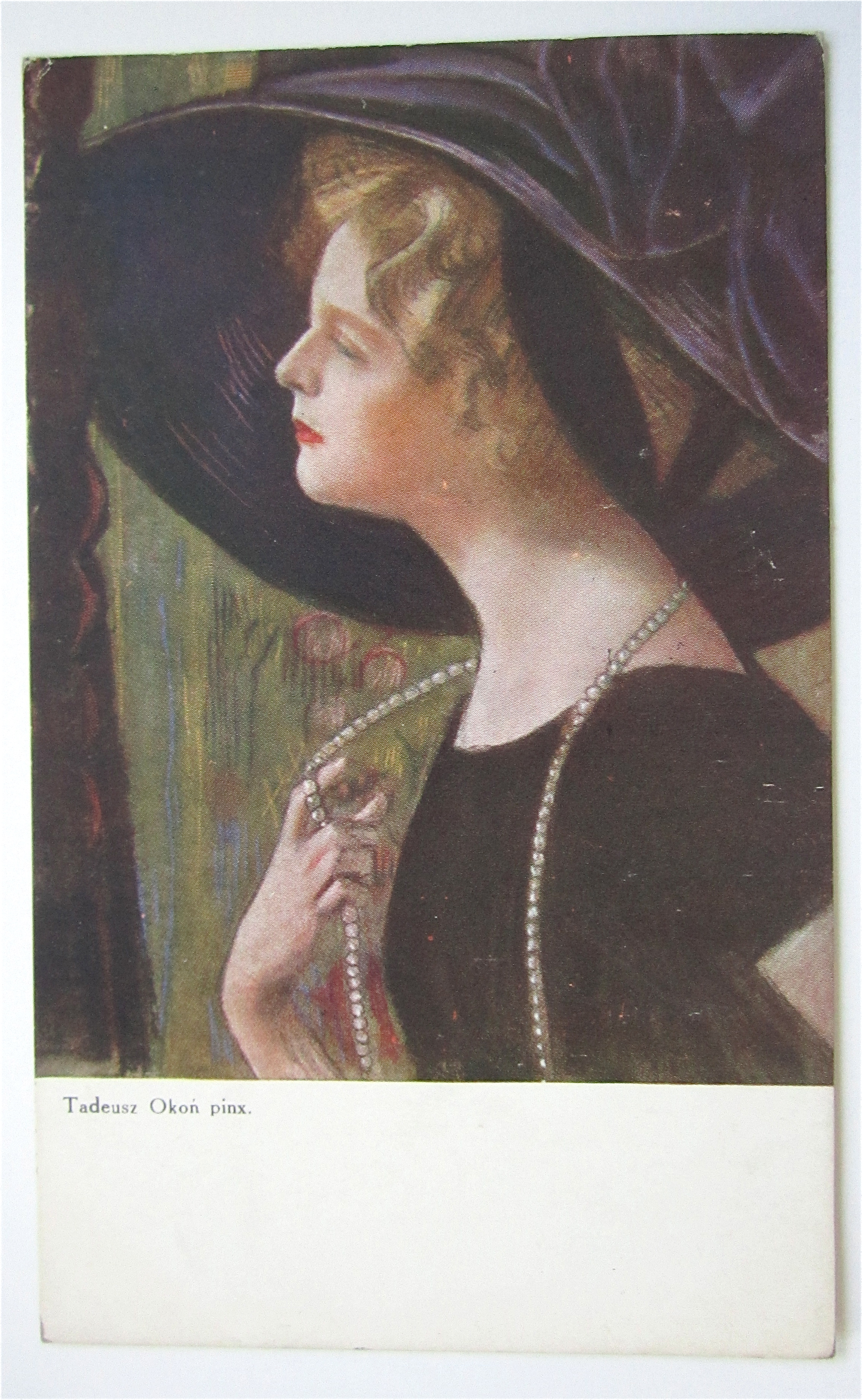 Woman Playing WIth Necklace Postcard