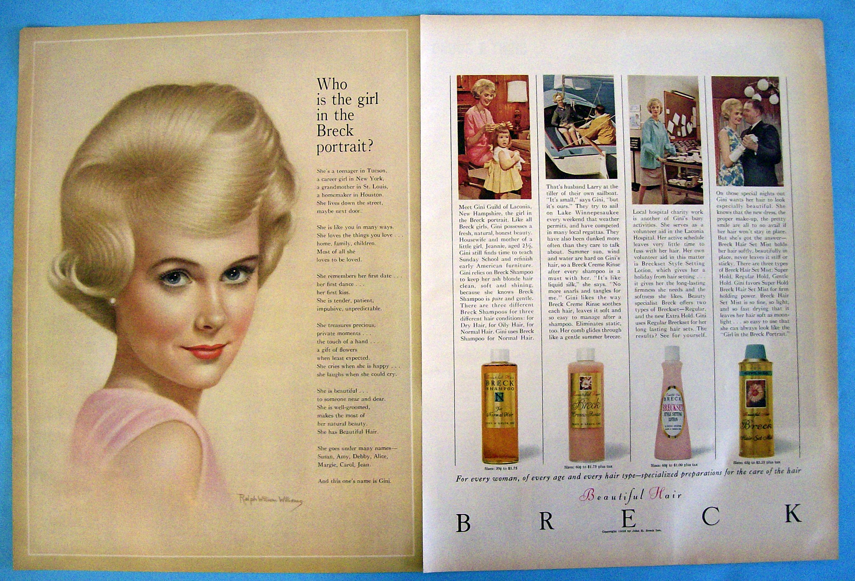Vintage Ad: 1963 Breck Shampoo with Breck Woman