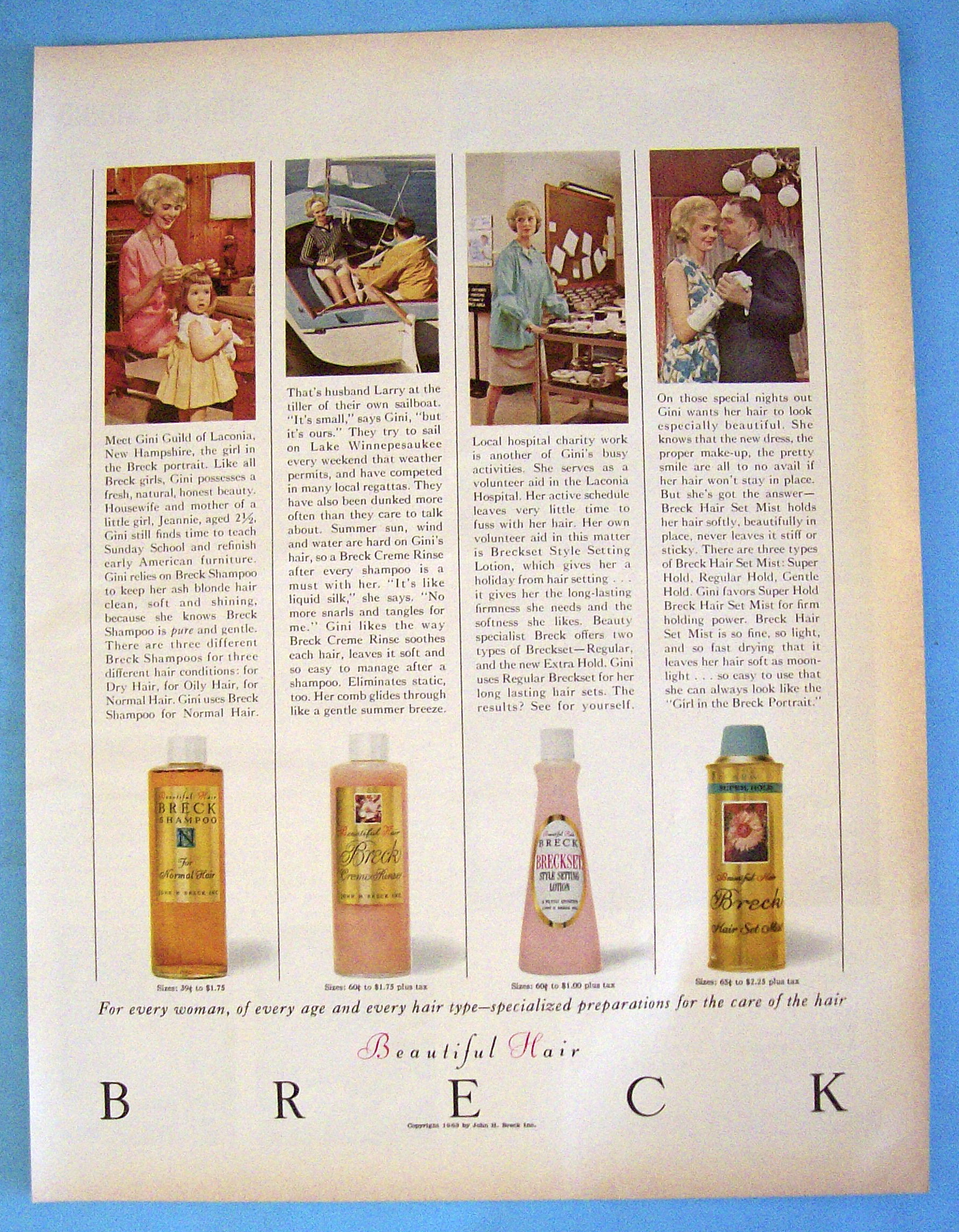 Vintage Ad: 1963 Breck Shampoo with Breck Woman