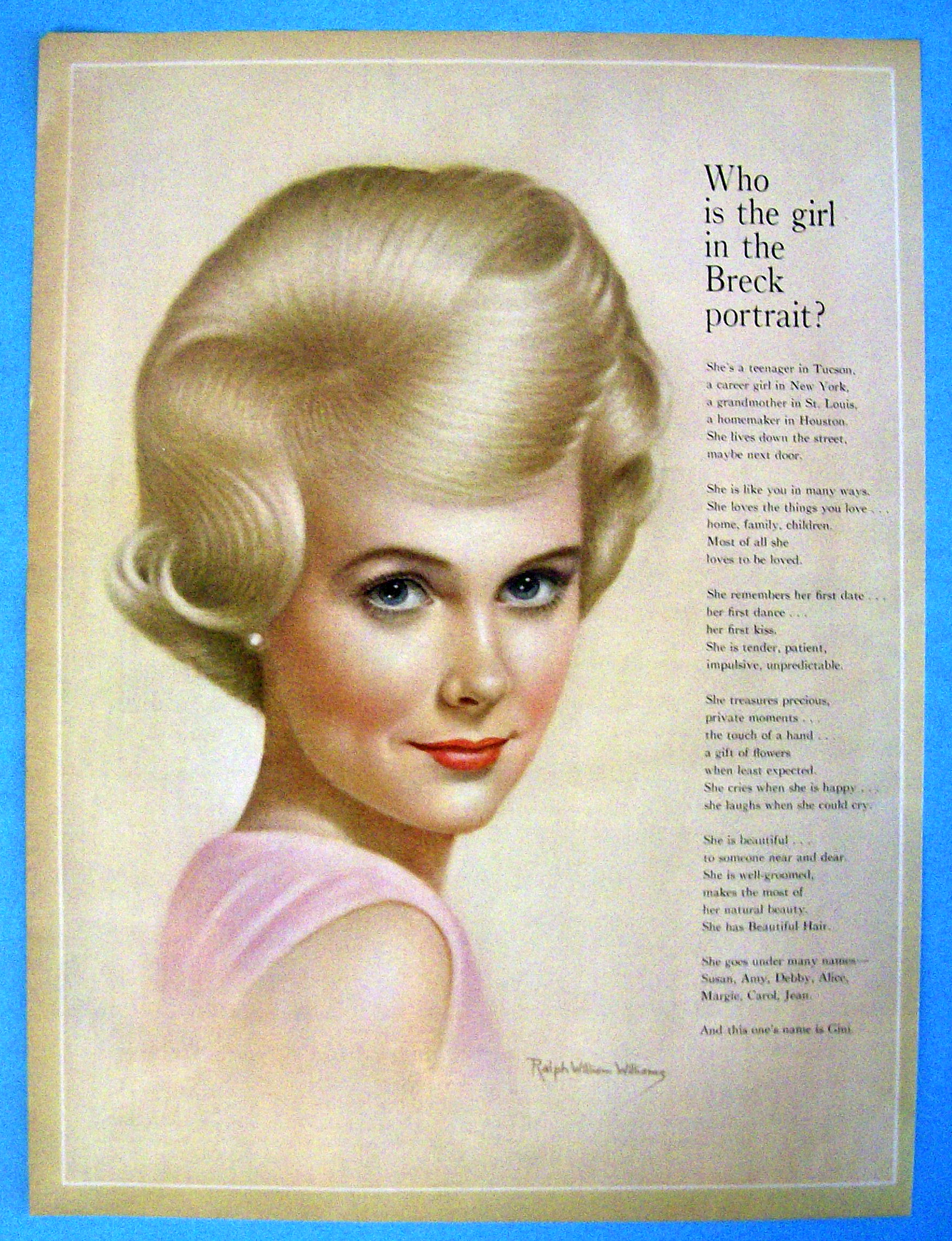 Vintage Ad: 1963 Breck Shampoo with Breck Woman