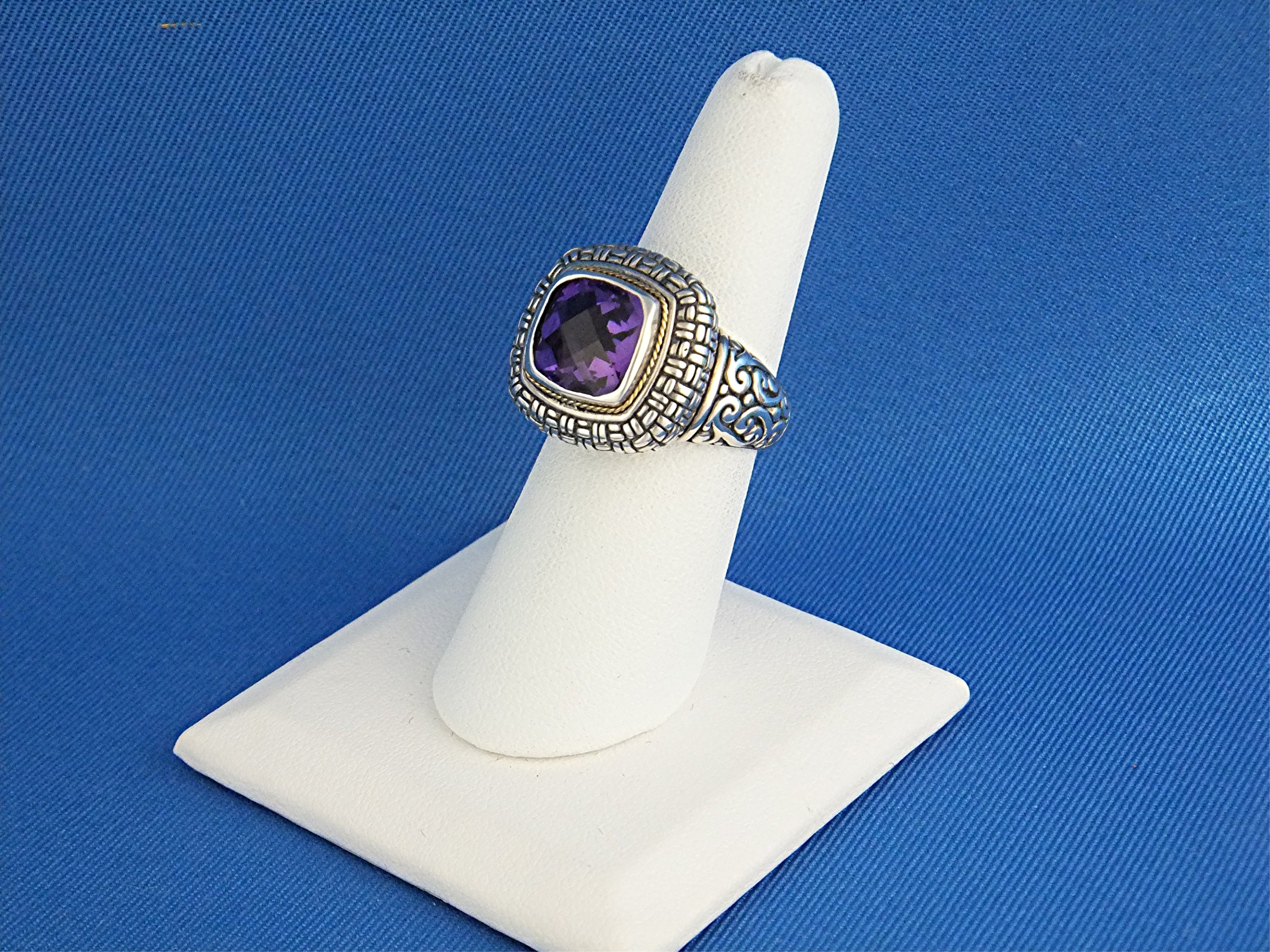 Ring Amethyst 18K Sterling Silver Designer NK Indonesia