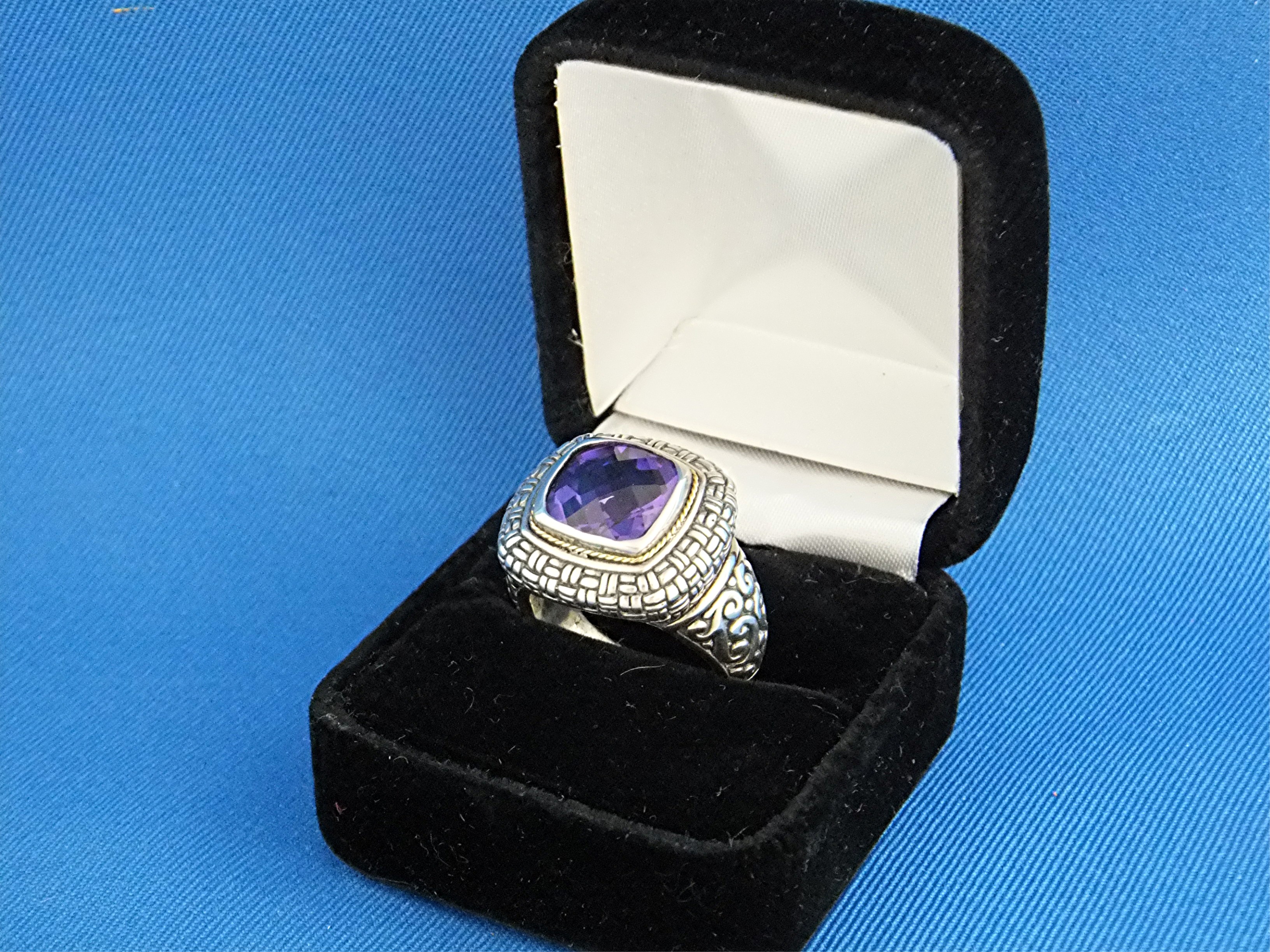 Ring Amethyst 18K Sterling Silver Designer NK Indonesia