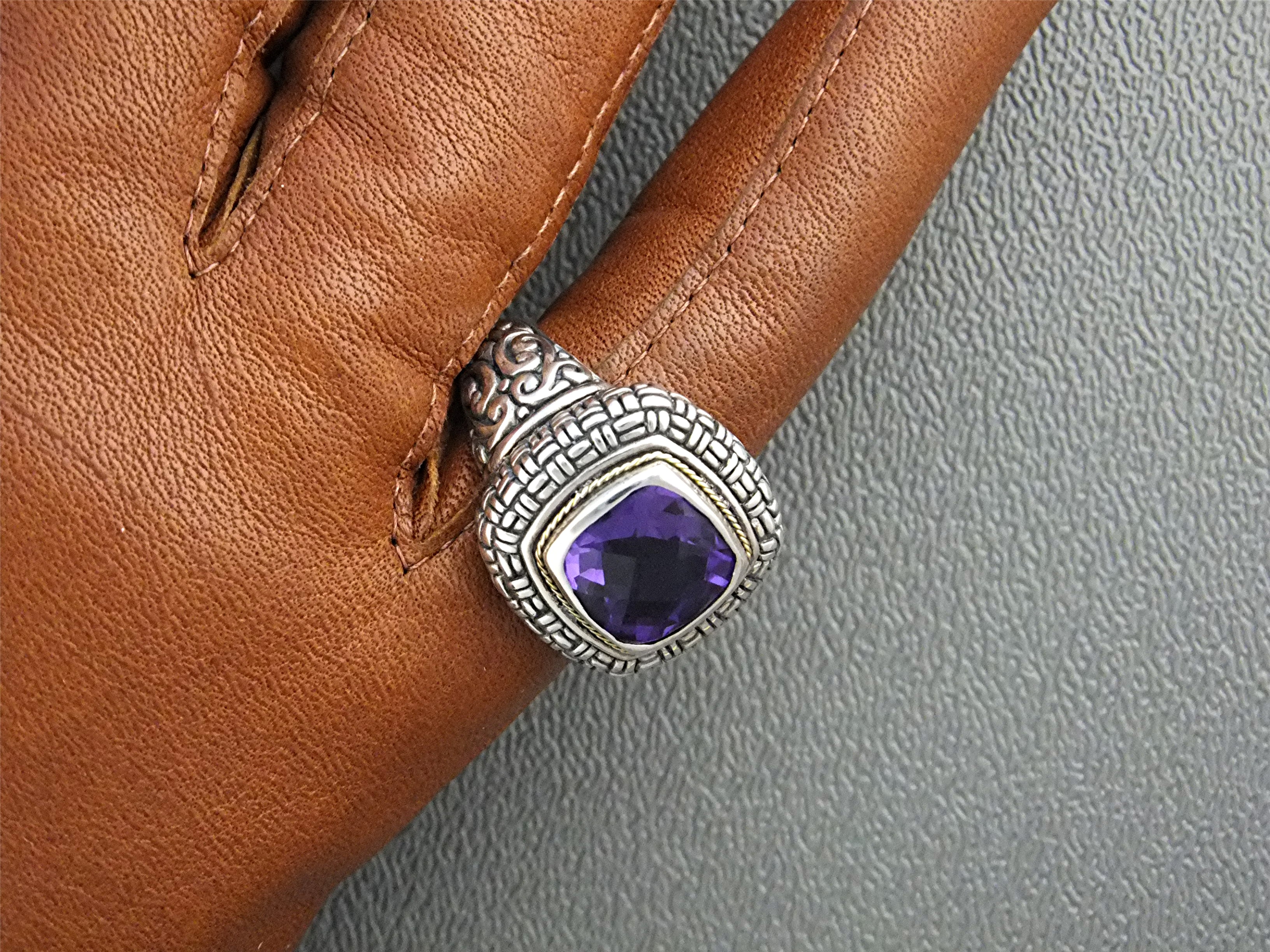 Ring Amethyst 18K Sterling Silver Designer NK Indonesia