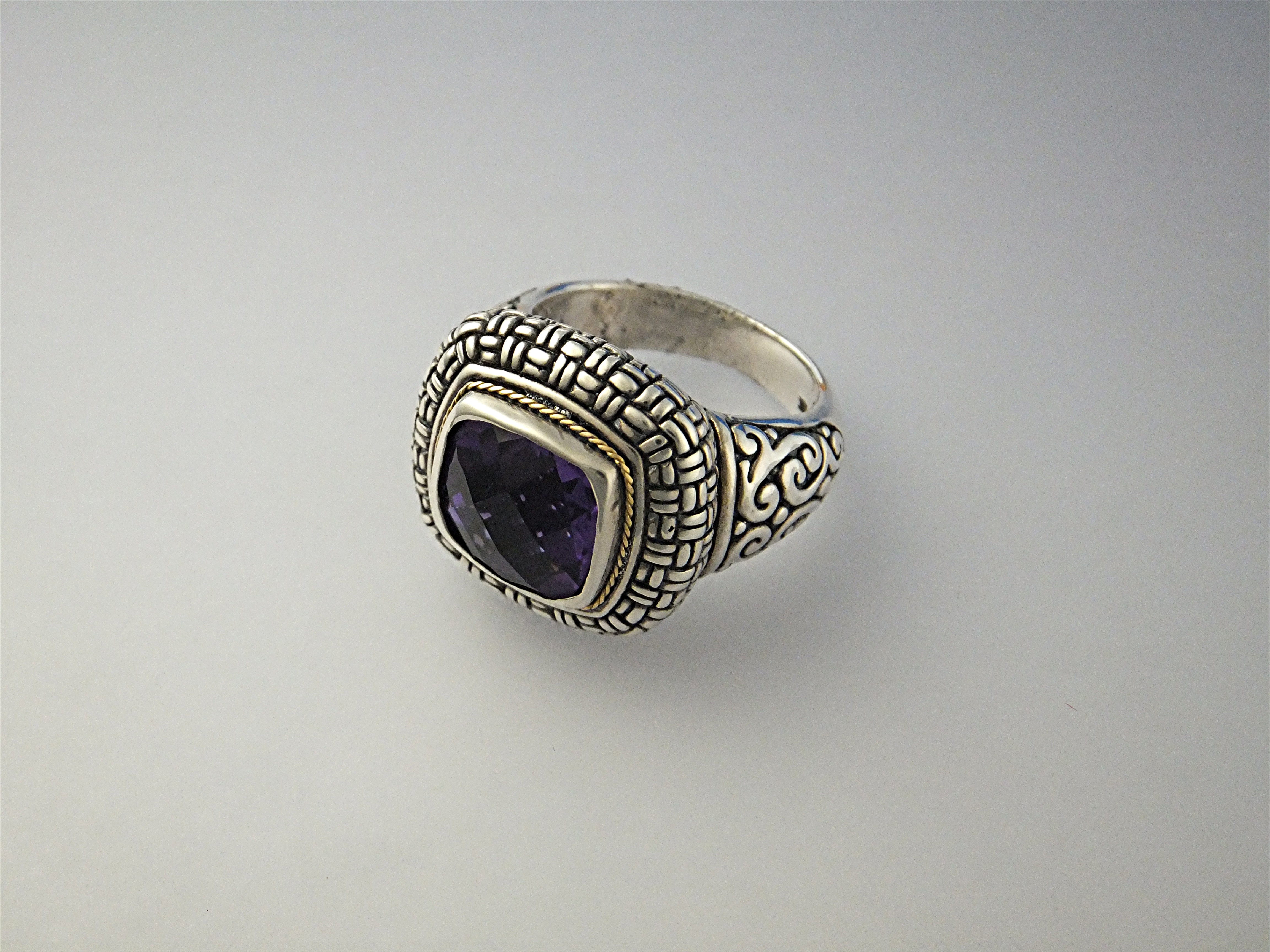 Ring Amethyst 18K Sterling Silver Designer NK Indonesia