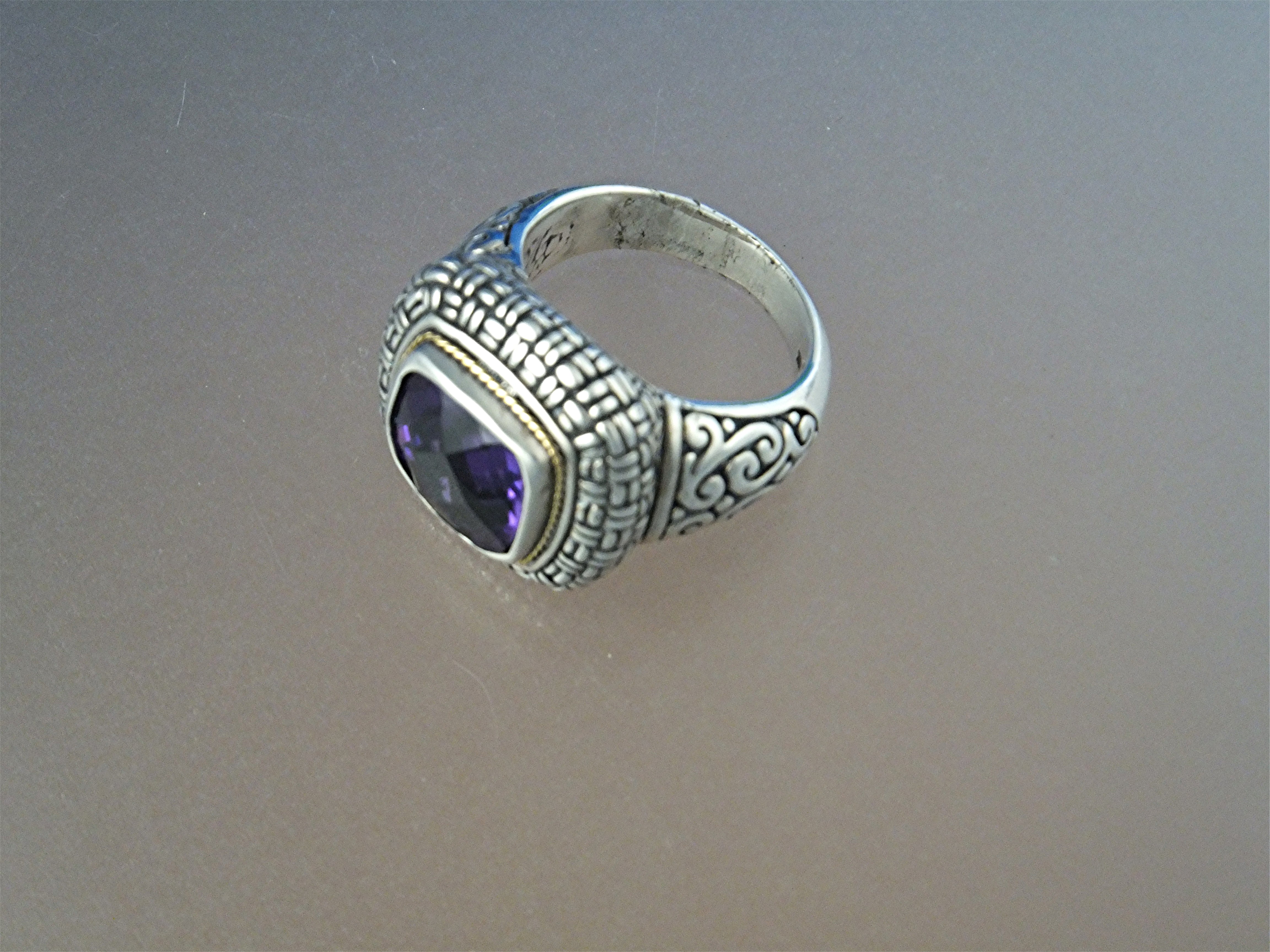 Ring Amethyst 18K Sterling Silver Designer NK Indonesia