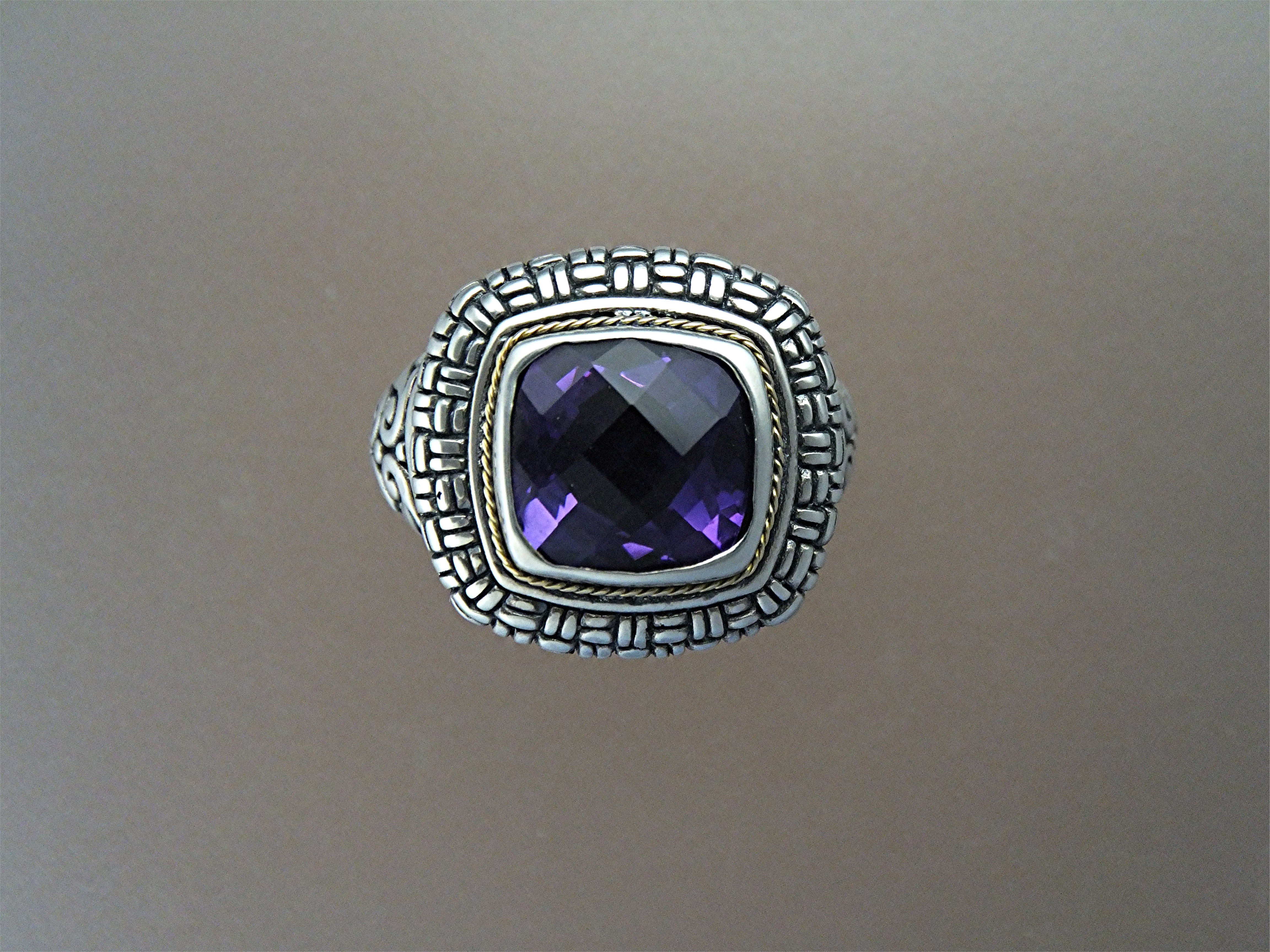 Ring Amethyst 18K Sterling Silver Designer NK Indonesia