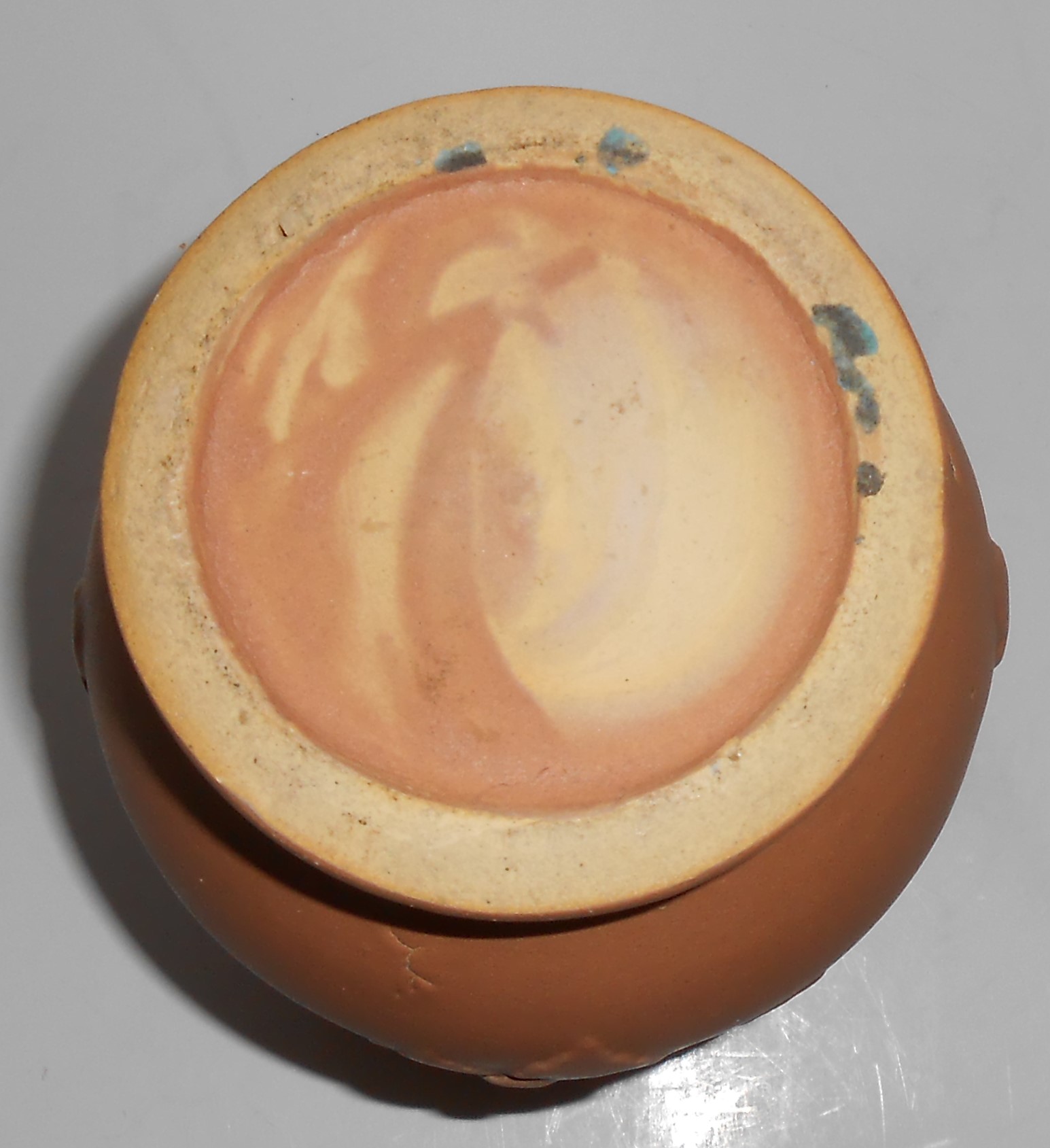 Brush McCoy Art Pottery Tan w/Floral Decoration Vase