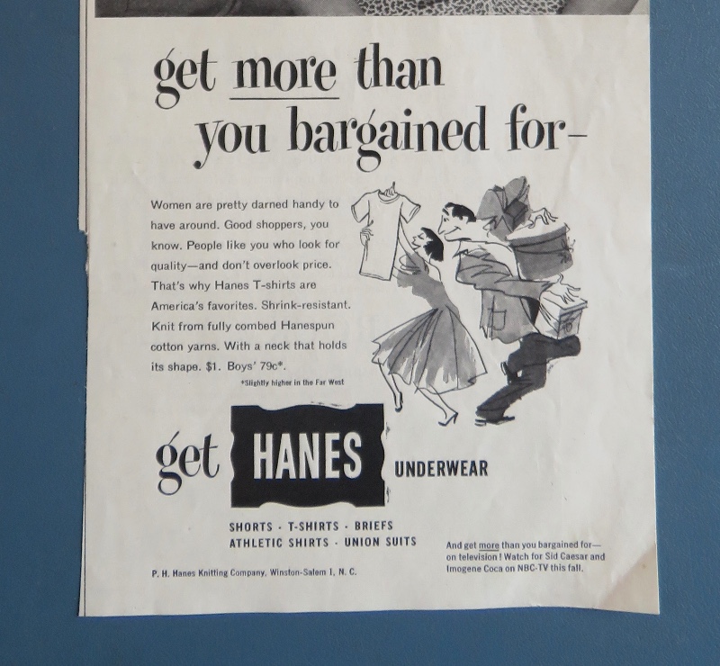 1952 Hanes Underwear with Television's Sid Caesar & Imogene Coca