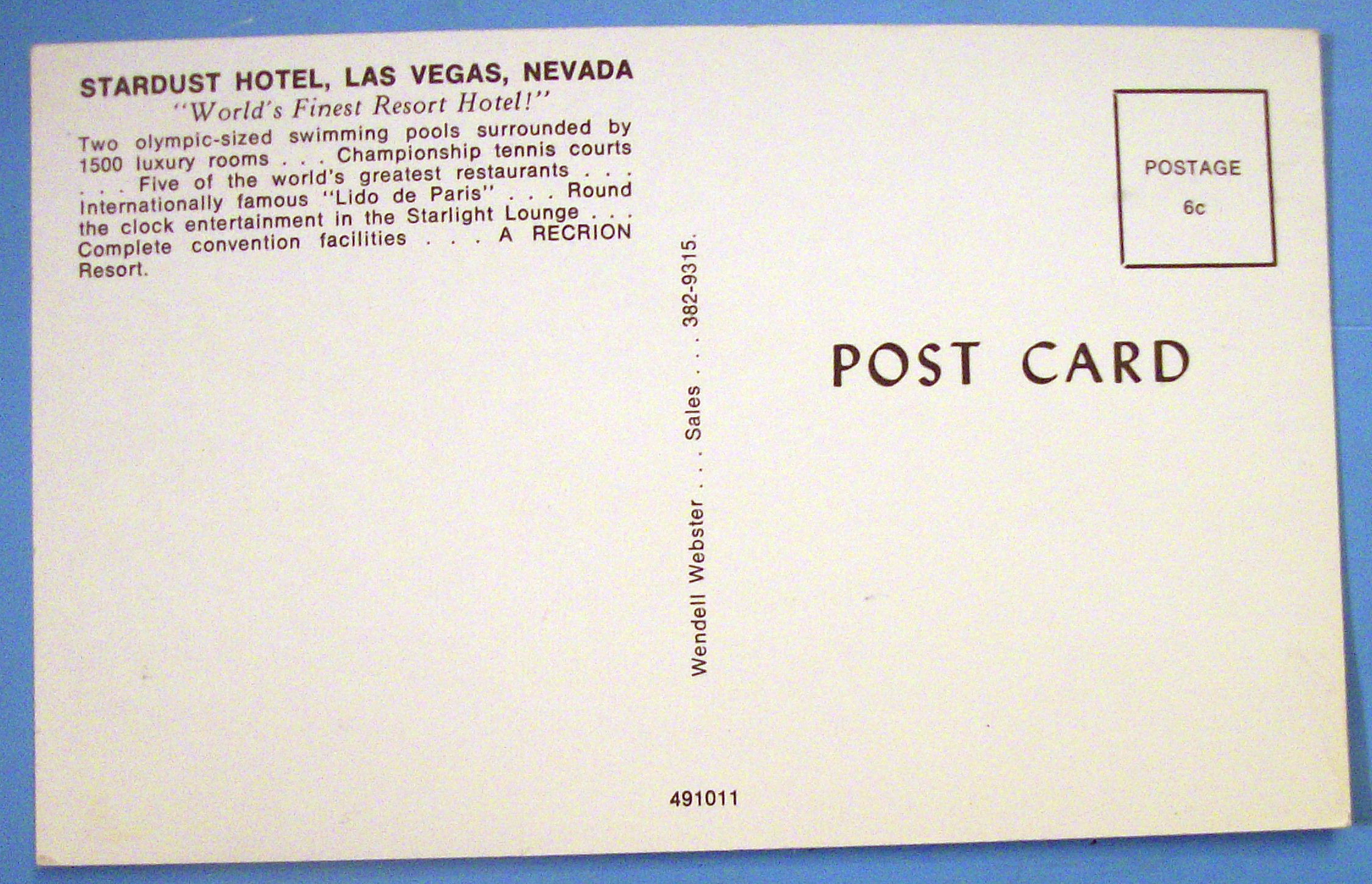 Stardust Hotel, Las Vegas, Nevada Postcard