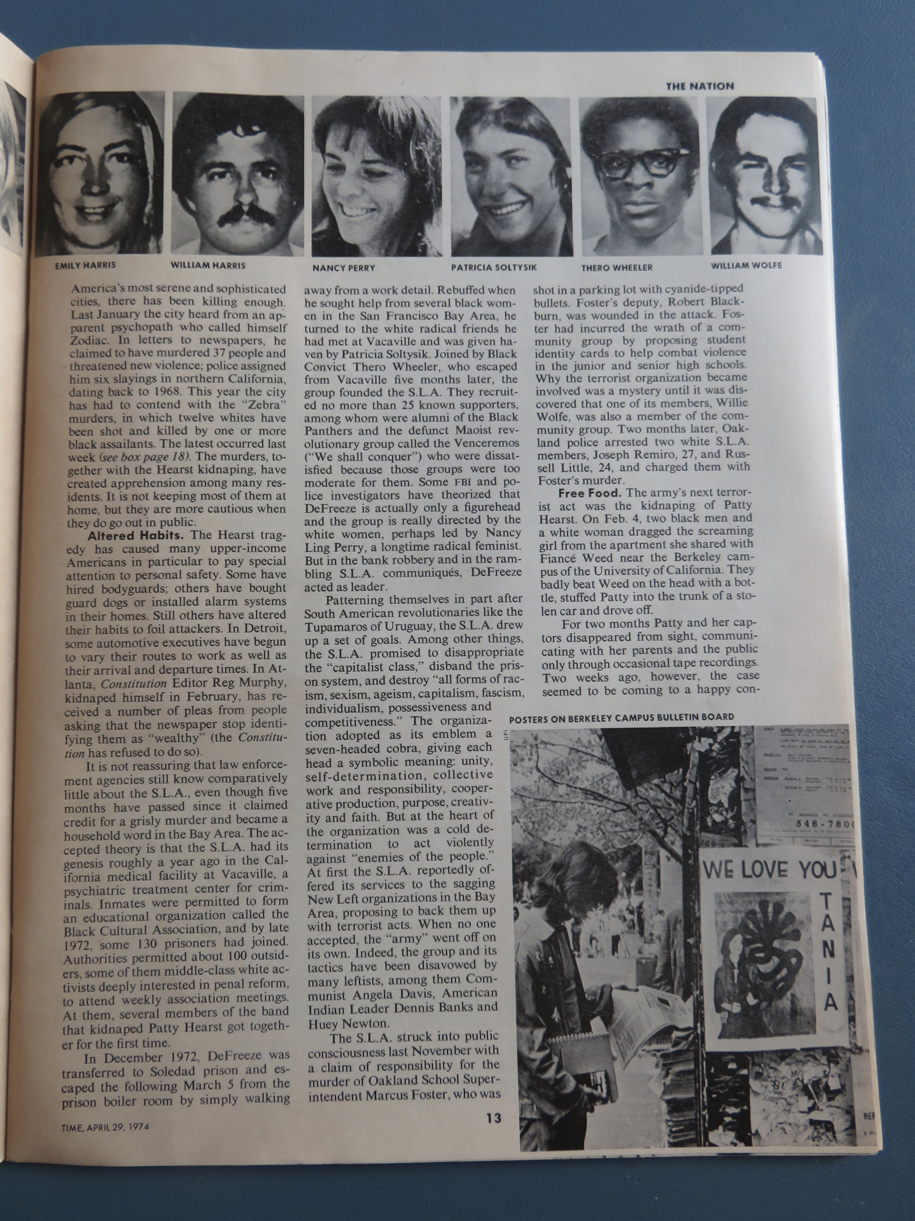 Time Magazine April 29, 1974 Patty Hearst