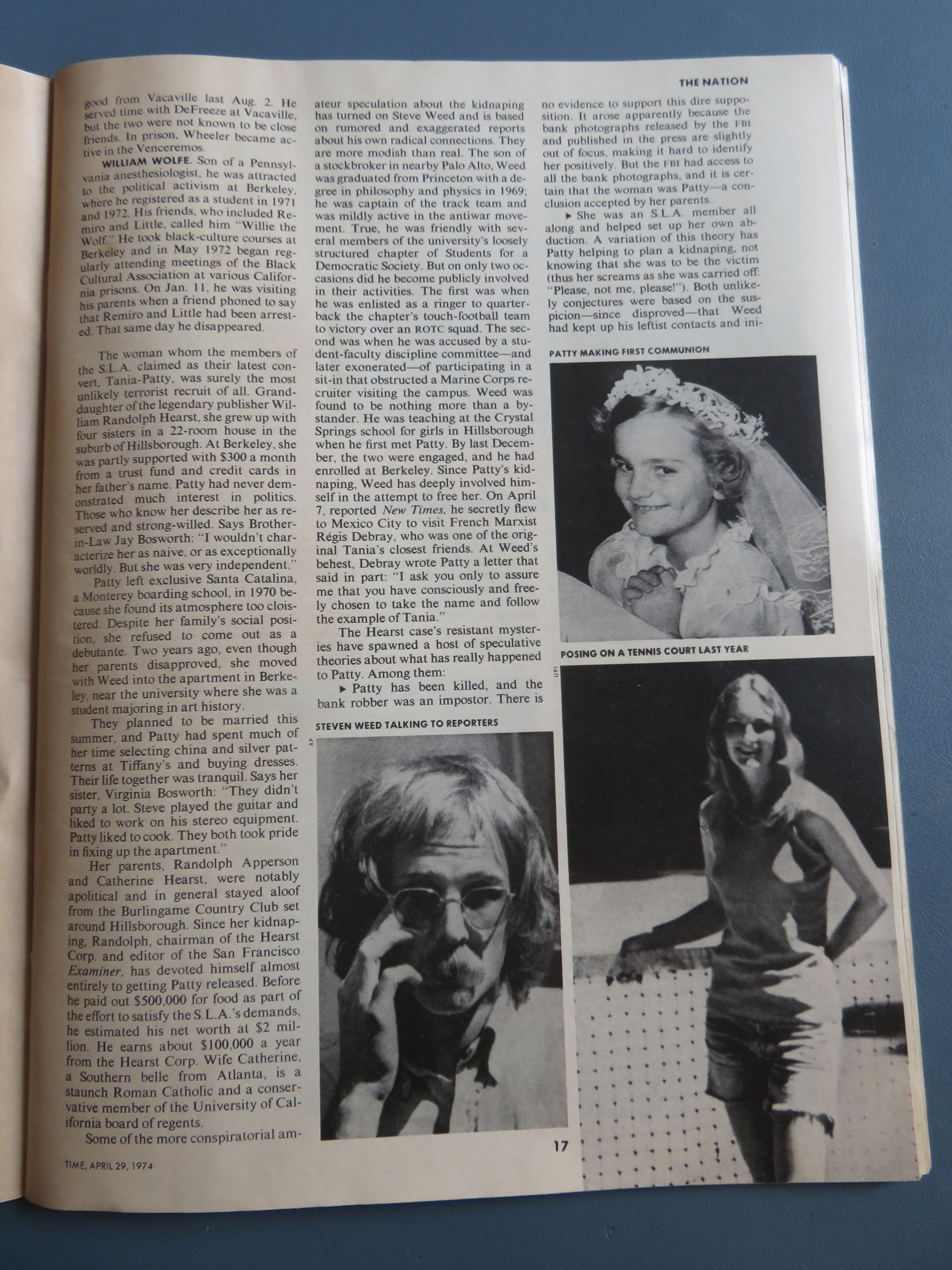 Time Magazine April 29, 1974 Patty Hearst