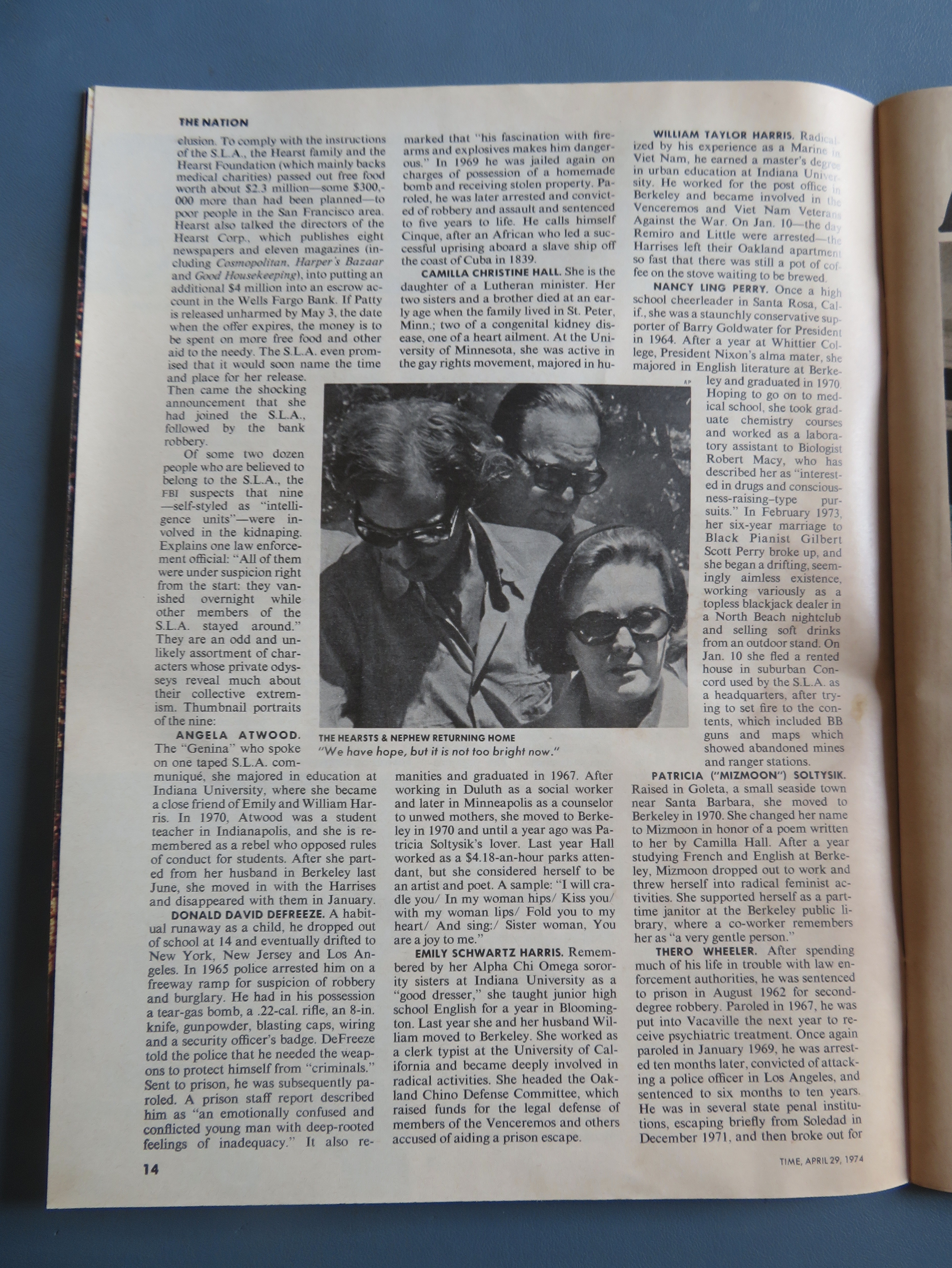 Time Magazine April 29, 1974 Patty Hearst