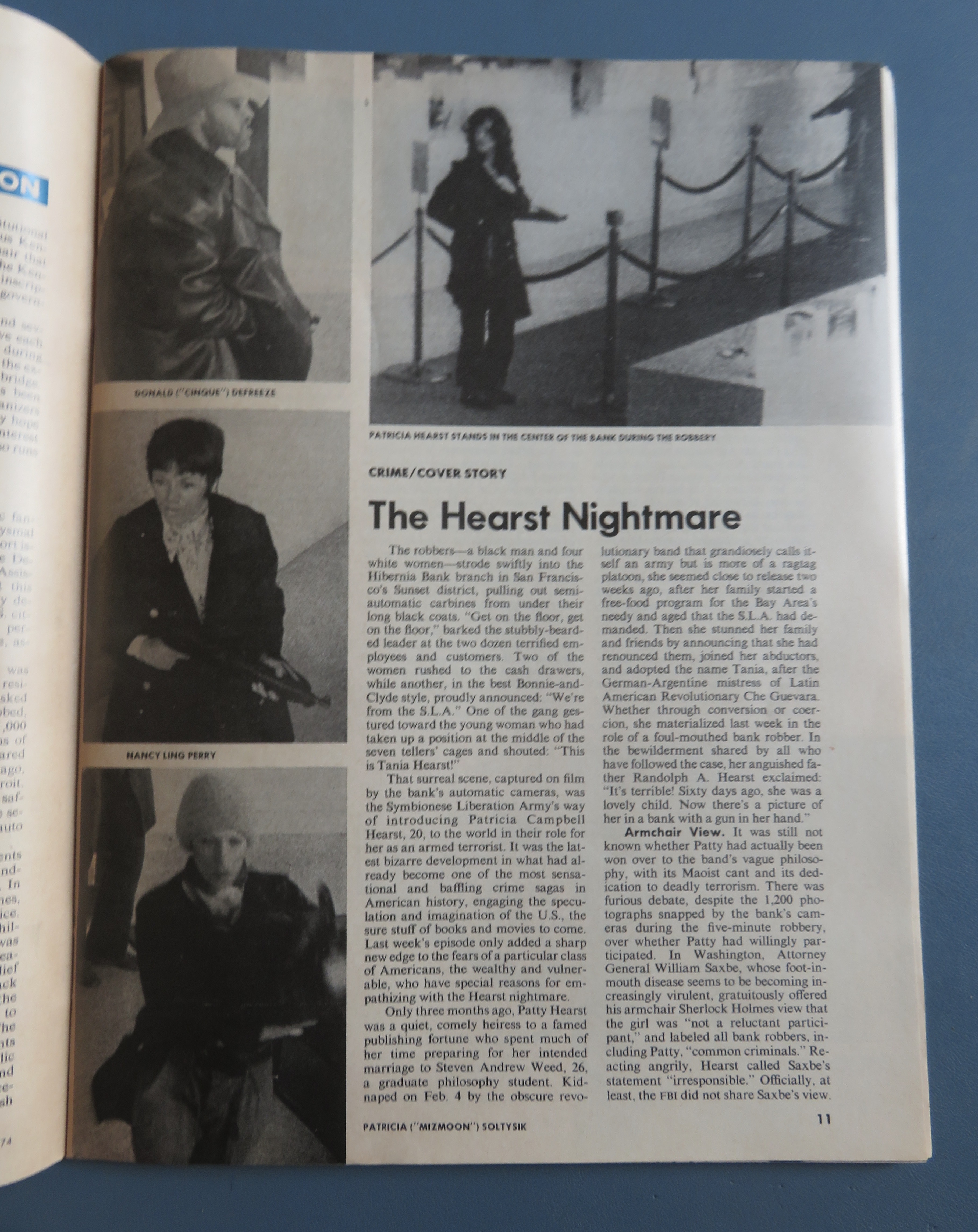 Time Magazine April 29, 1974 Patty Hearst