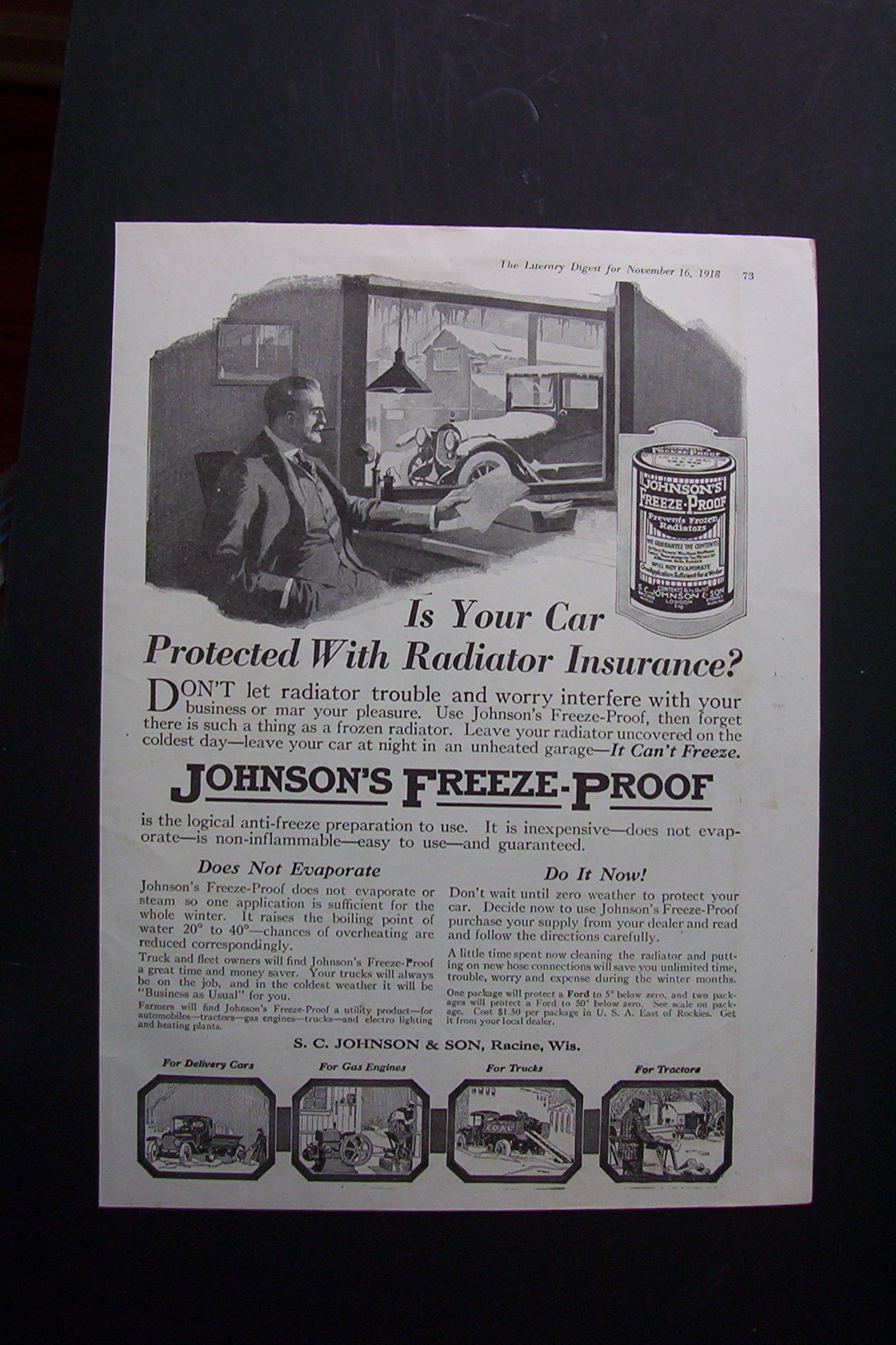 1918  Johnson's  Freeze - Proof