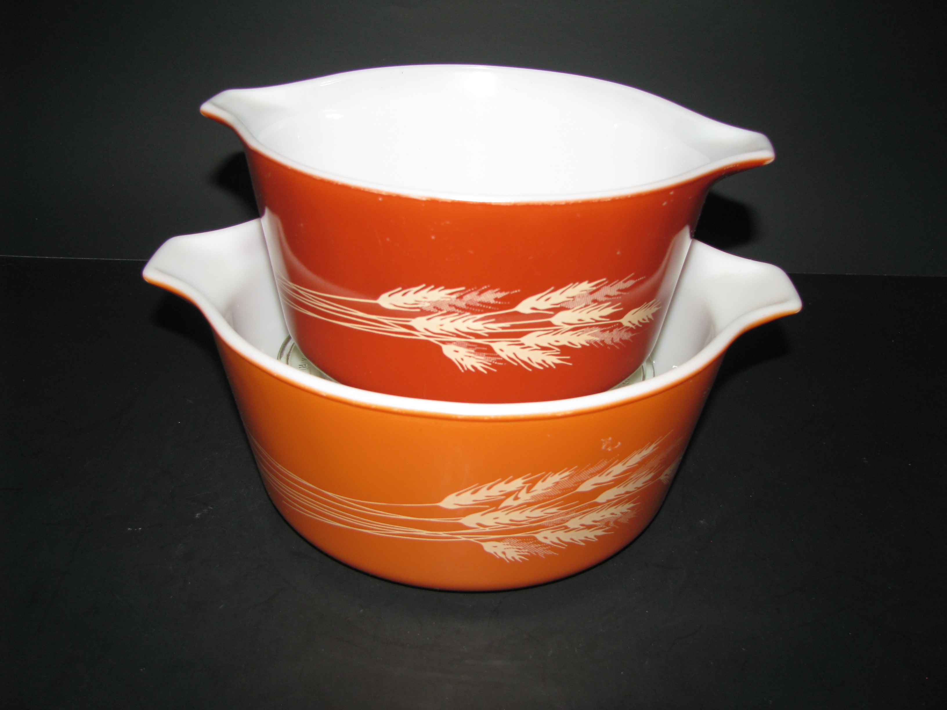 Vintage Pyrex Autumn Harvest 473-B 1qt,474-B 1.5qt