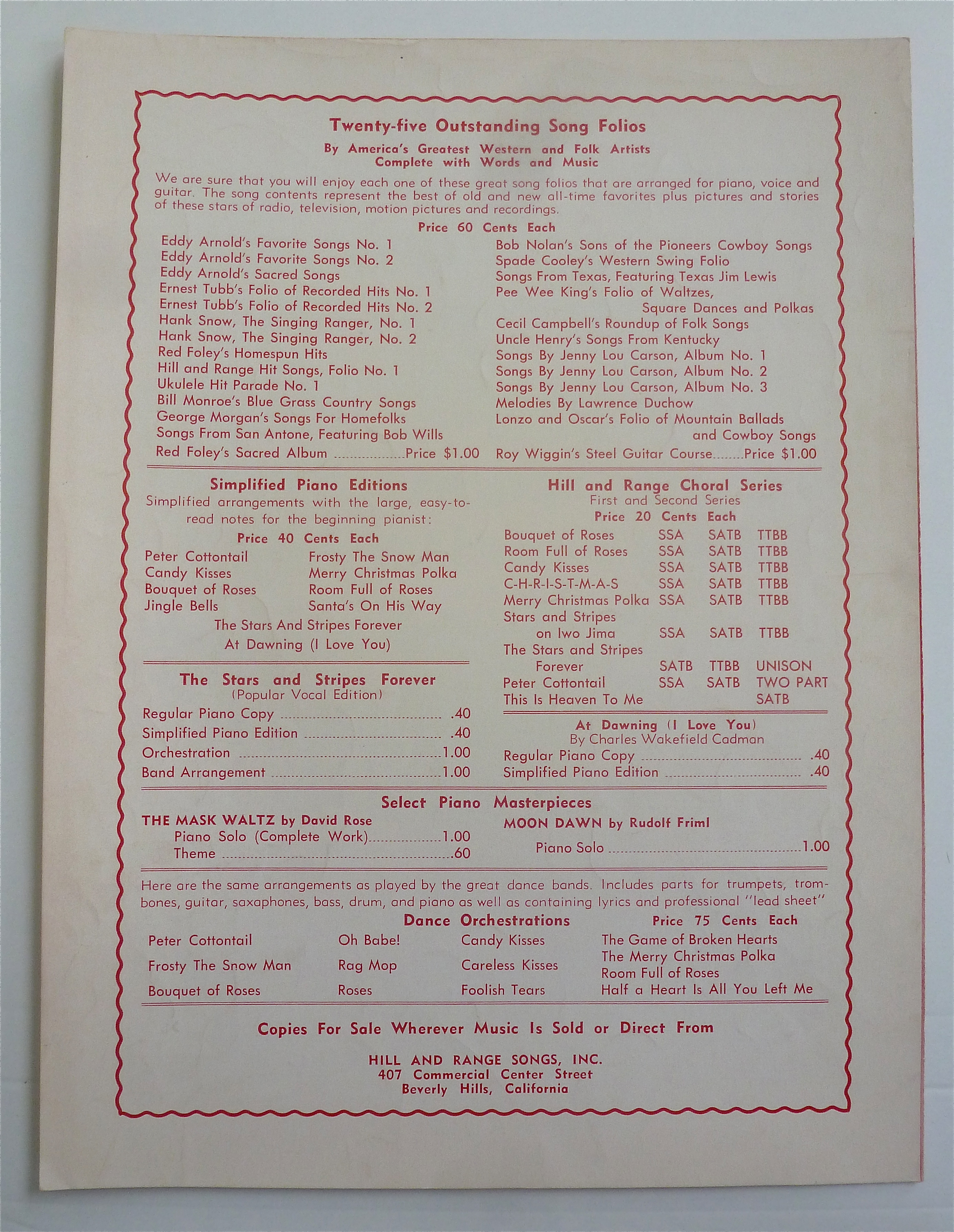 Sheet Music For 1951 Always Late (With Your Kisses)