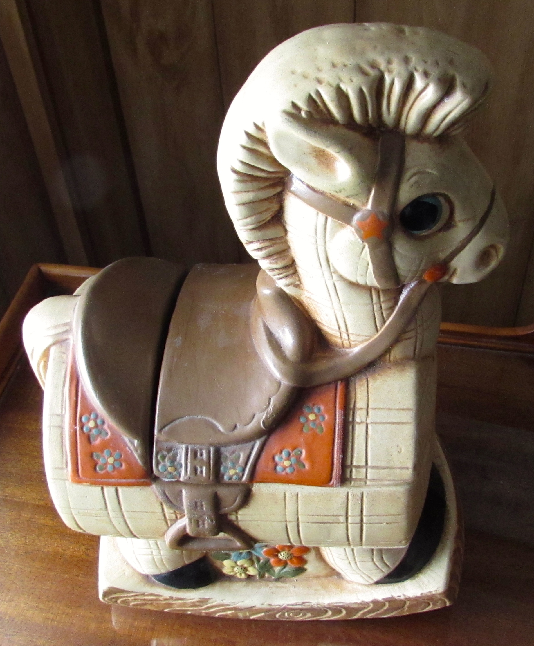 Twin Winton Rocking Horse Cookie Jar Rose California