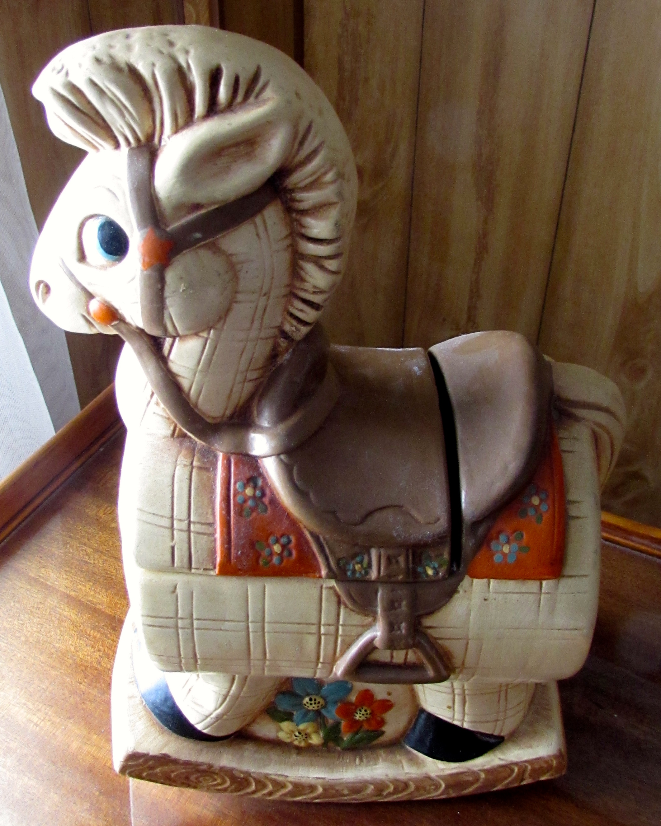 Twin Winton Rocking Horse Cookie Jar Rose California