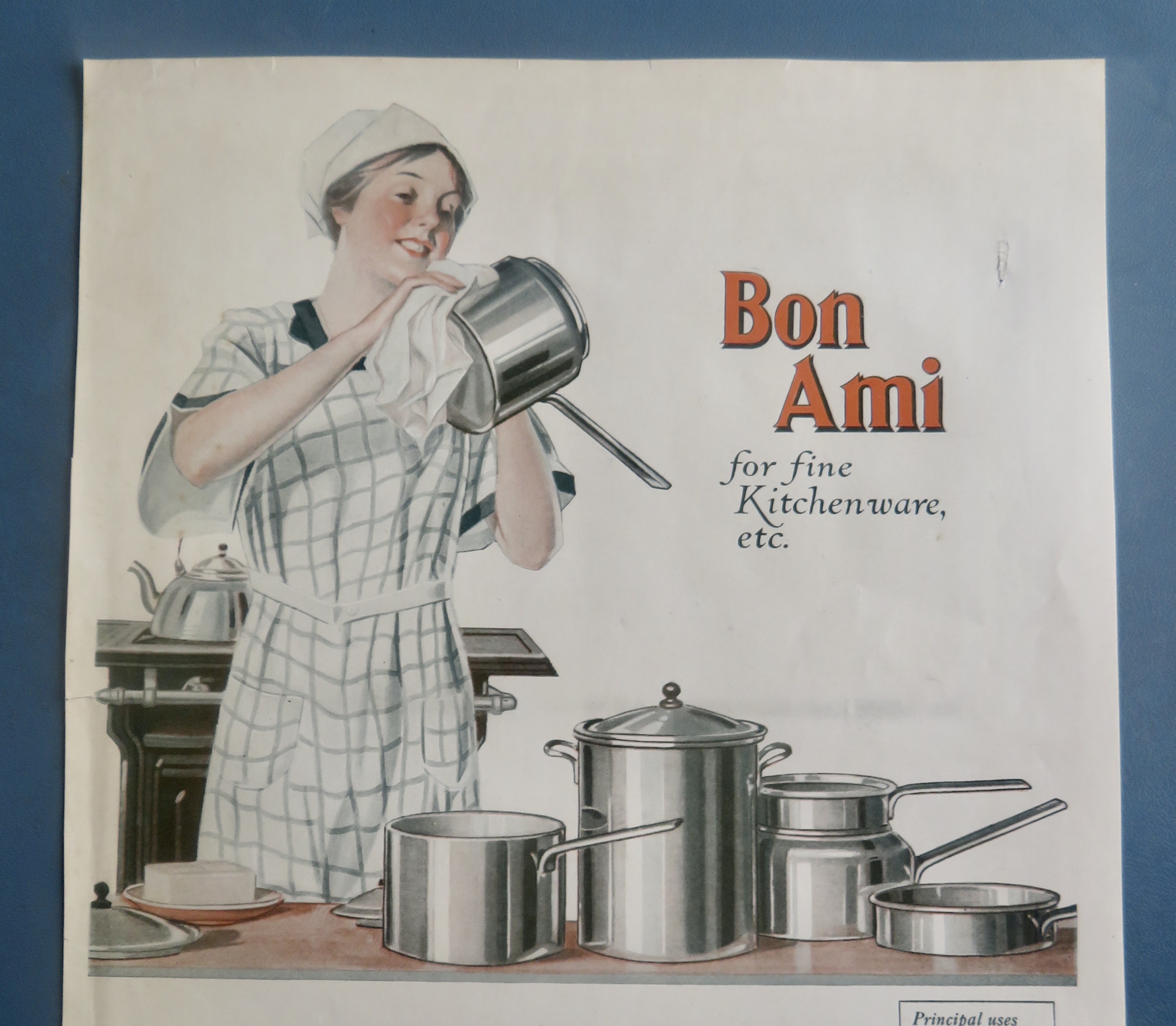 1922 Bon Ami Cake/Powder with Woman Cleaning Pot