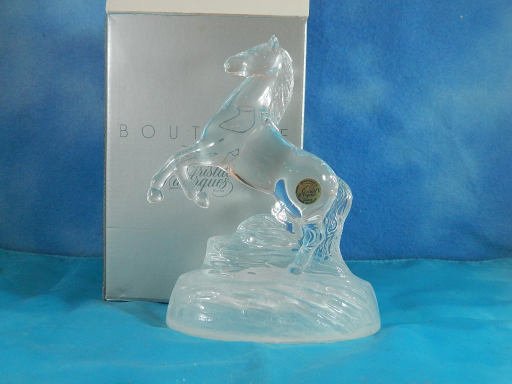 Cristal d'Arques Lead Crystal Rearing Horse