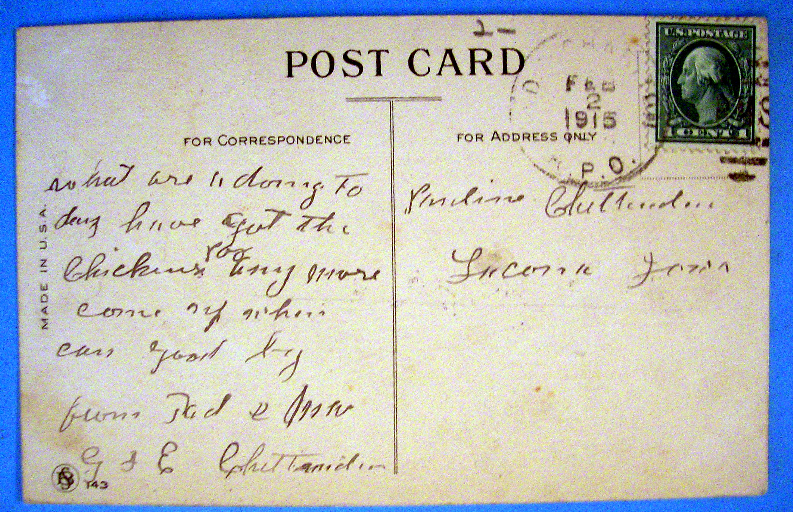 Big Alimony R. R. Co. Milo, Iowa Postcard
